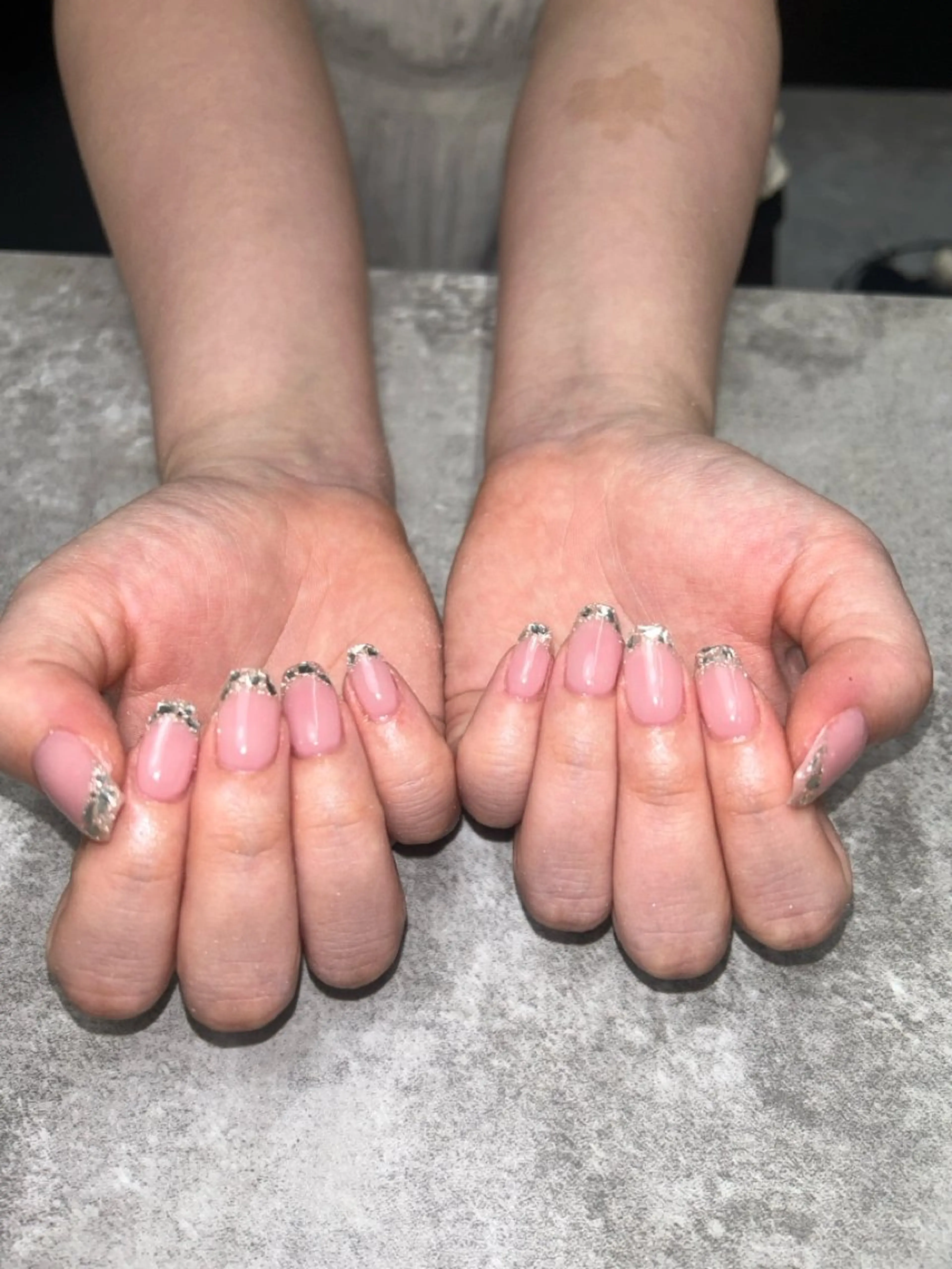 ネイル フレンチネイル ガラスフレンチ グラデーション 持ち込み ワンカラーネイル Naru Kelinailのネイルデザイン