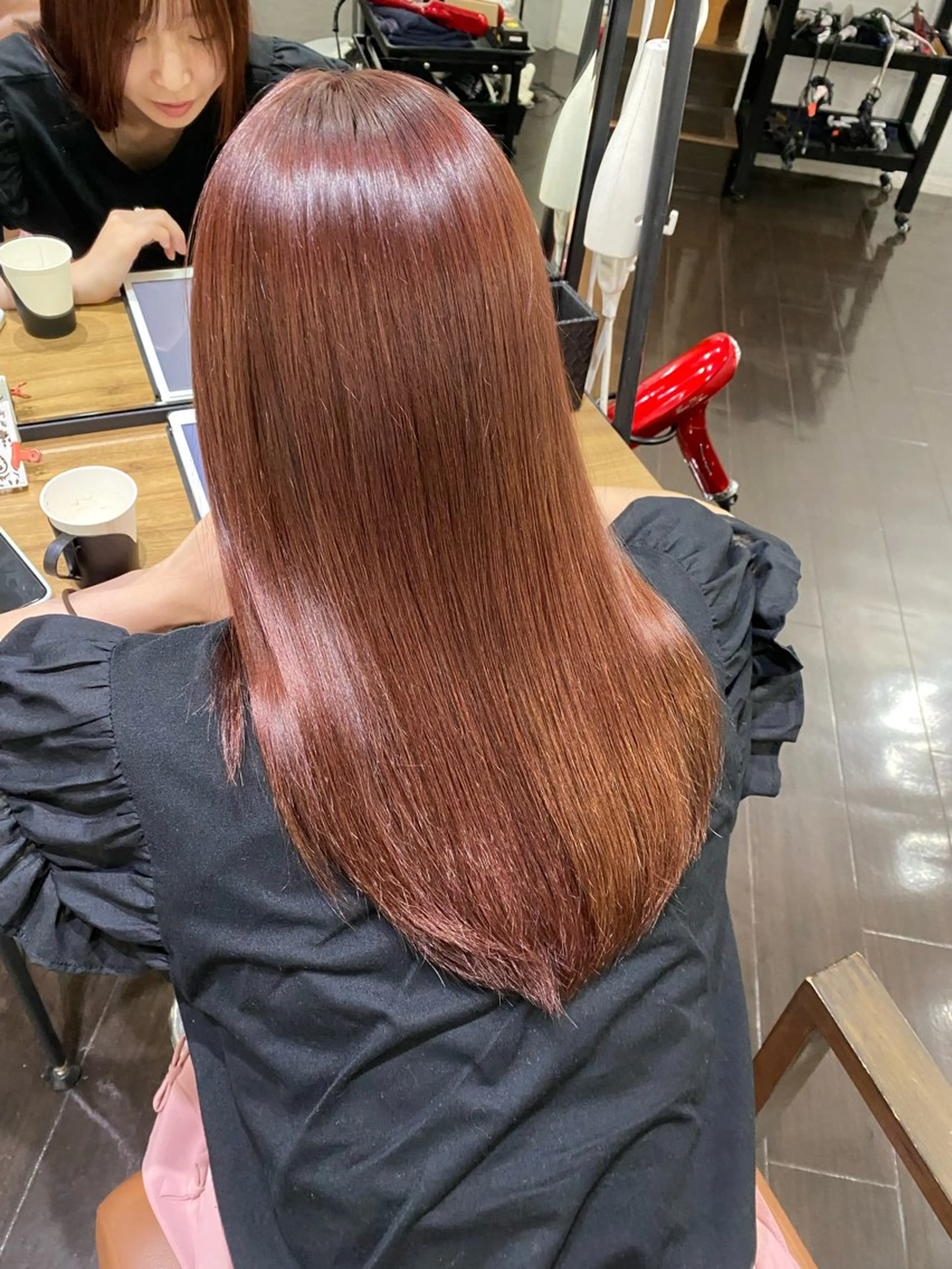 セミロング カラー ブリーチ ダブルカラー ブリーチなしカラー ピンクカラー カット ヘアカラー トリートメント 透明感カラー名駅 名駅みゆのヘアスタイル