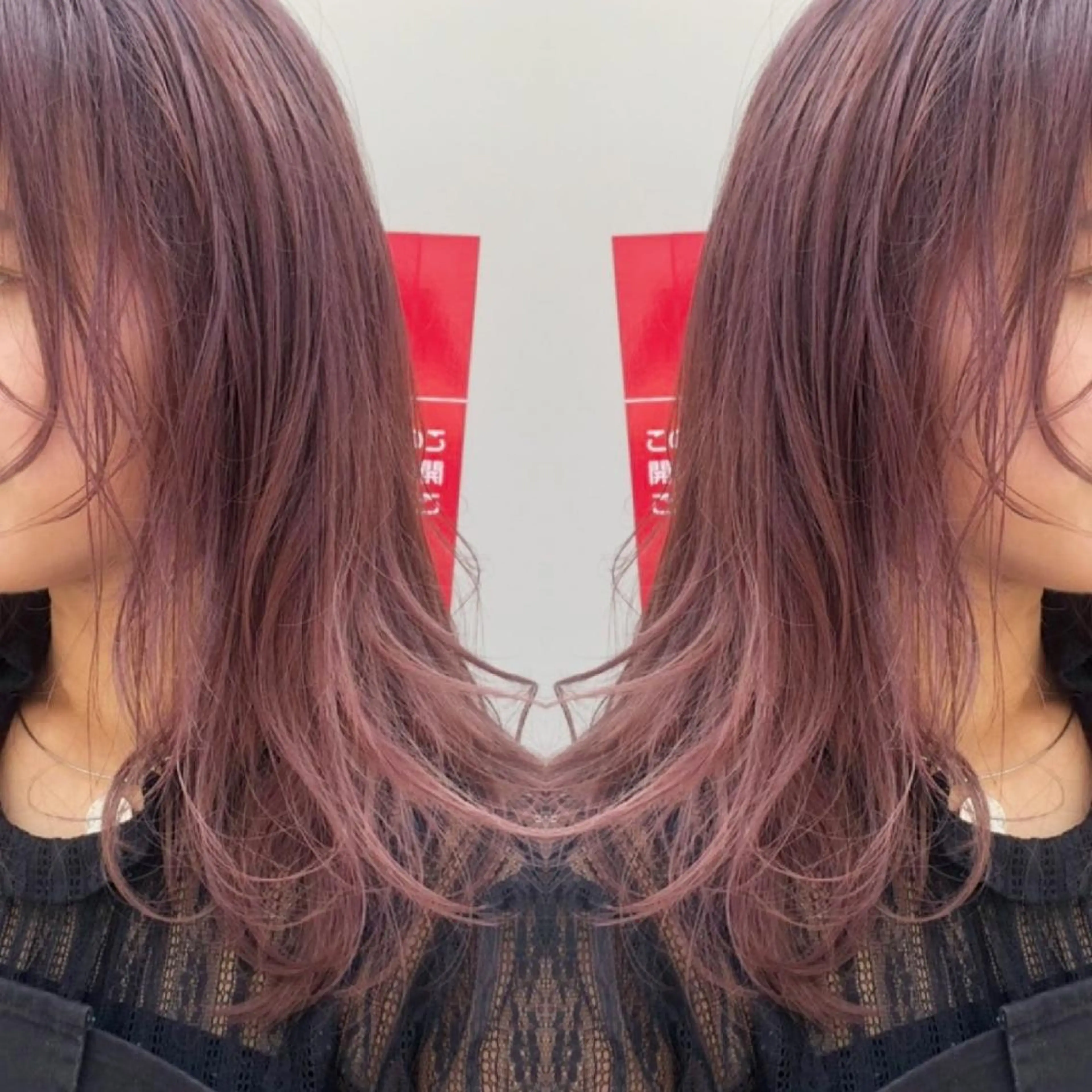 セミロング カラー ヘアアレンジ ピンクカラー バイオレットカラー カット ヘアカラー 竹内啓太 ボブのヘアスタイル