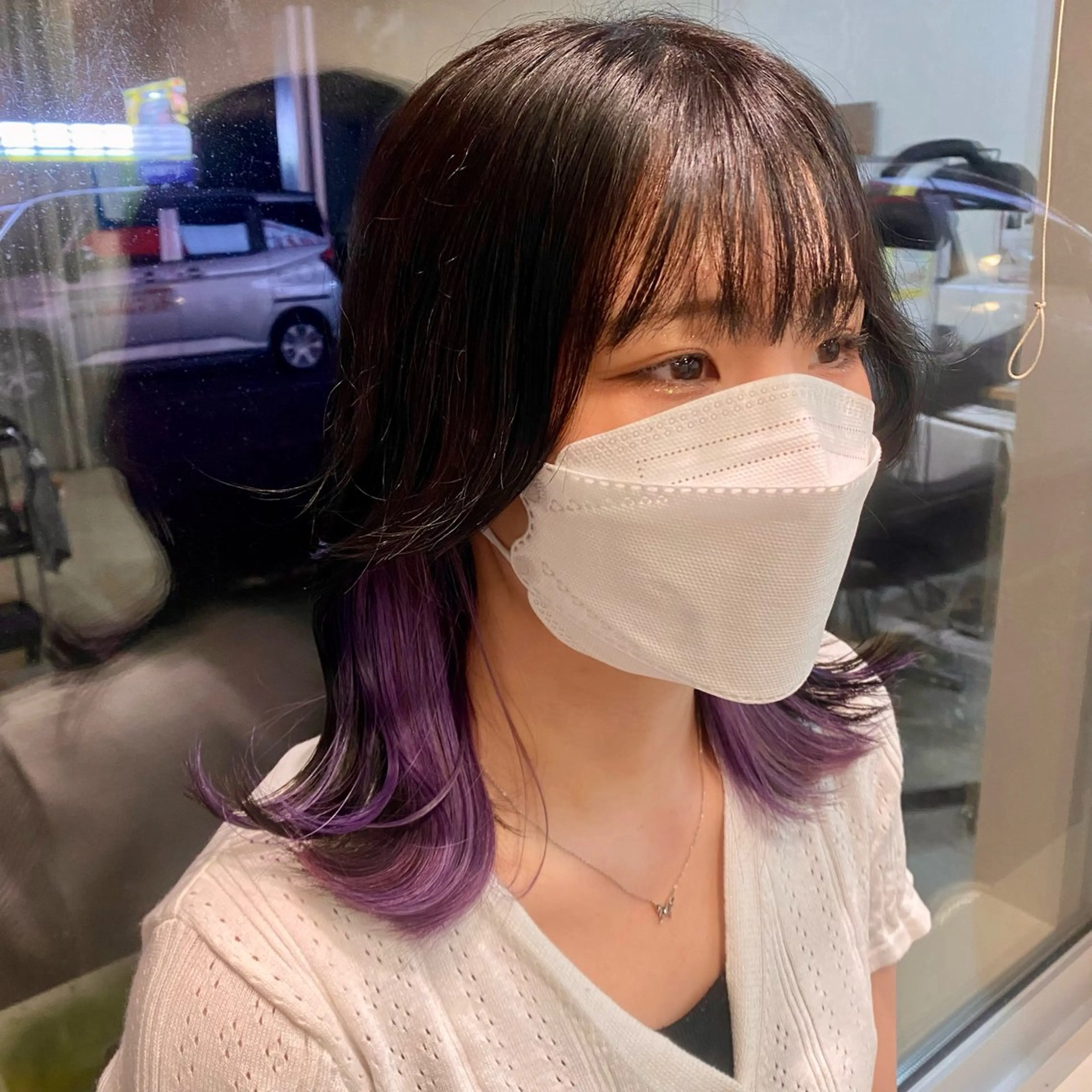セミロング カラー 惣木 菜穂のヘアスタイル