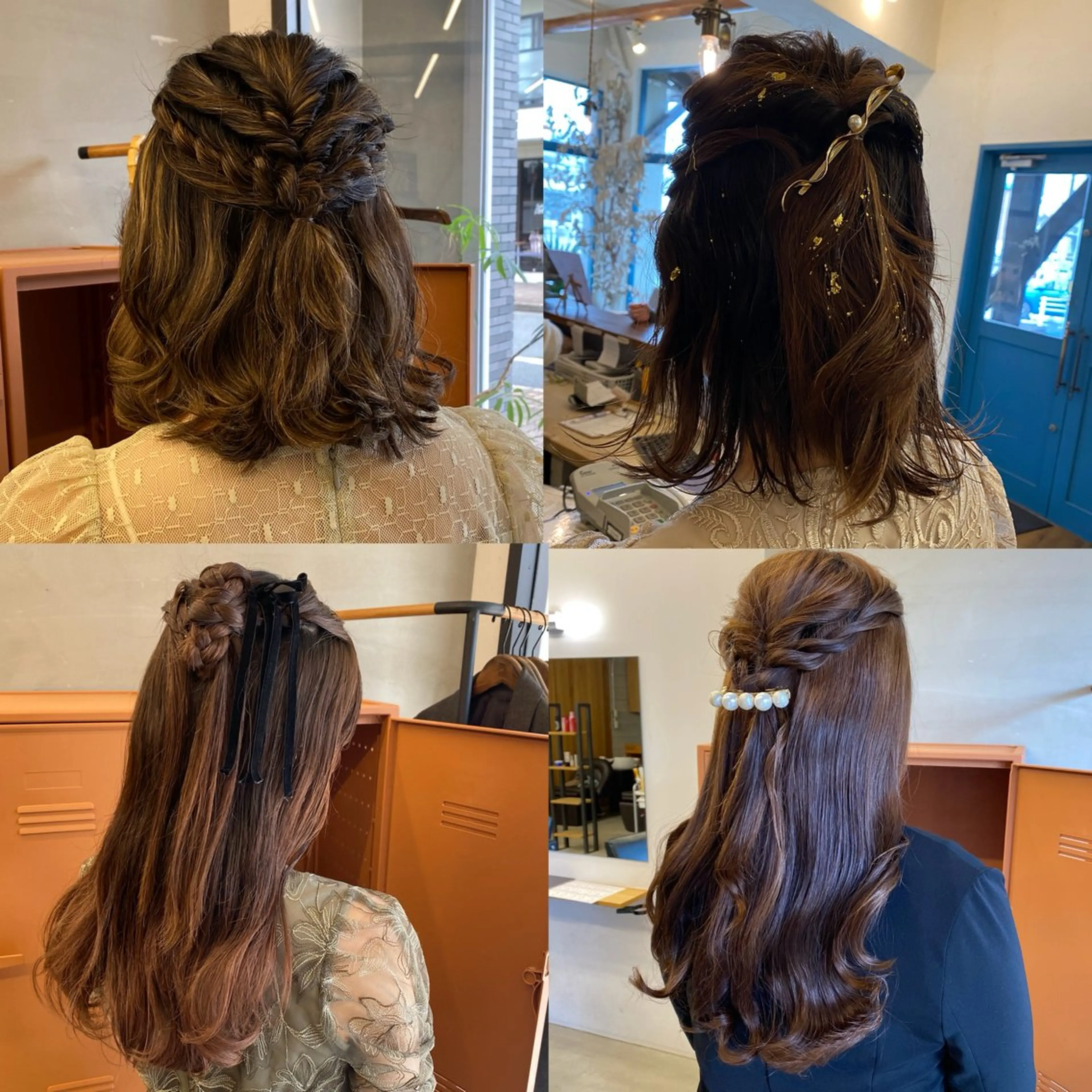 ヘアアレンジ ハーフアップ ボブ ヘアセット お呼ばれヘア｜ 金山｜山本夏菜のヘアスタイル