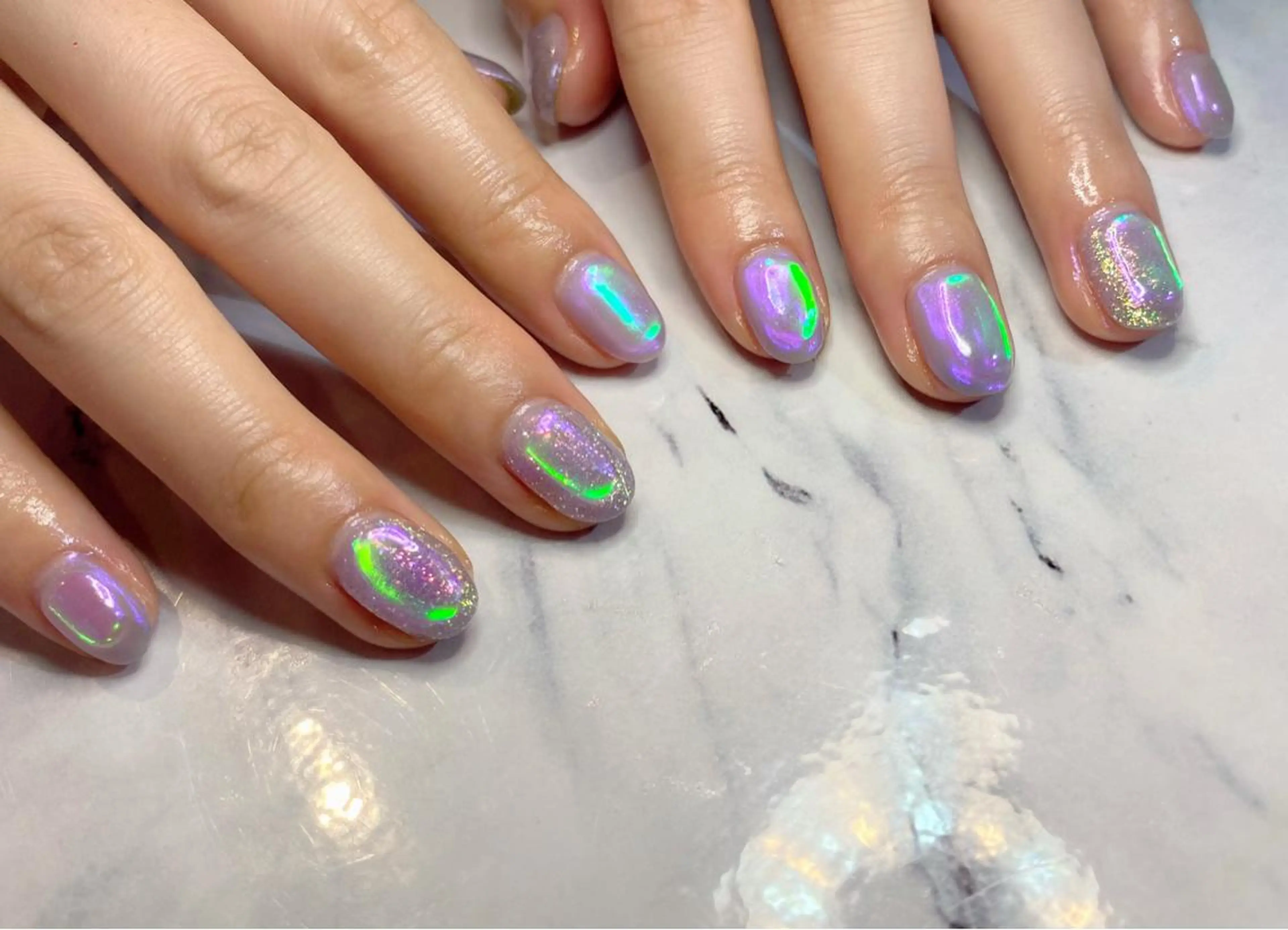 ネイル 氷ネイル・うるうるネイル ハンドネイル Lino+ ネイル&よもぎ蒸しのネイルデザイン