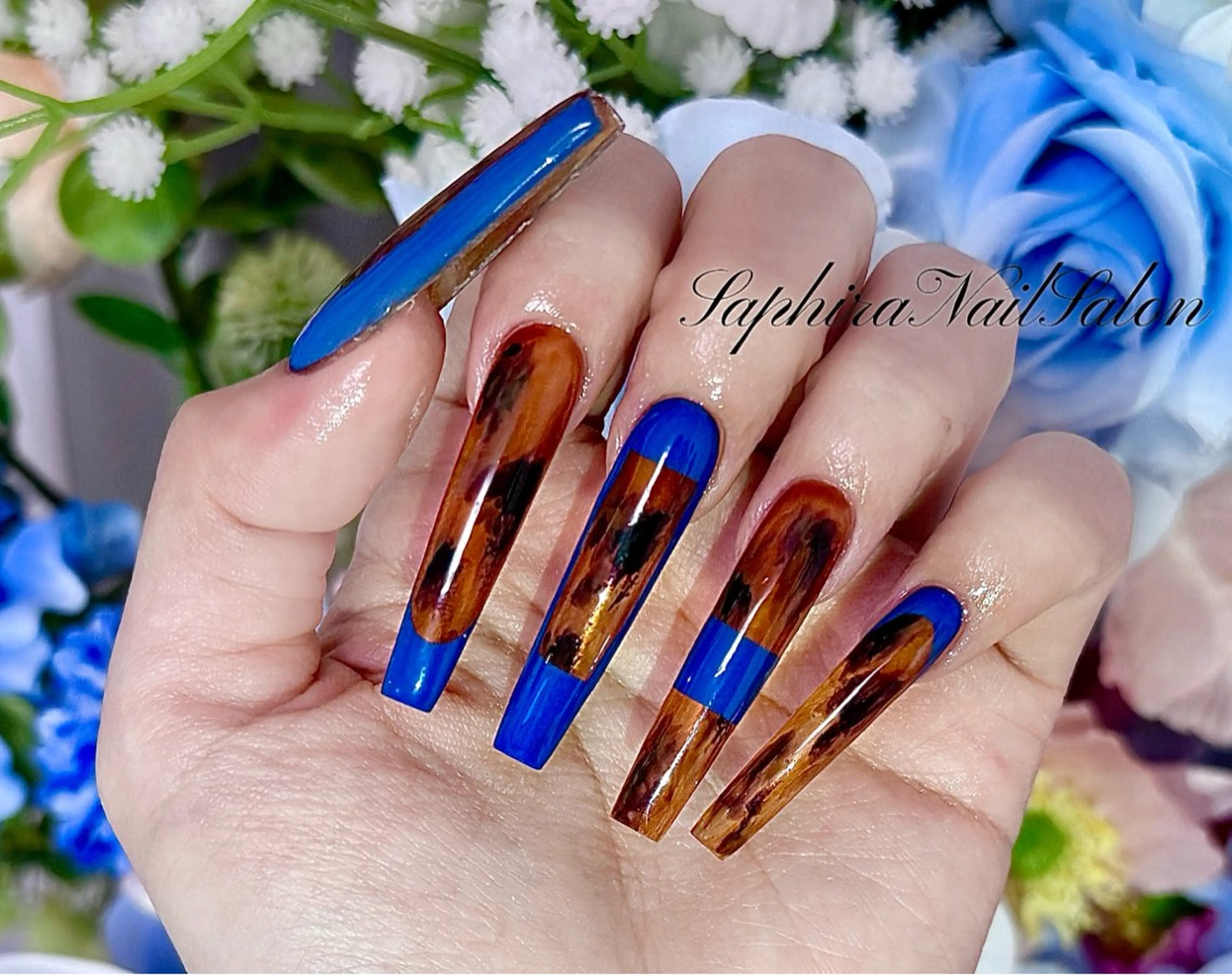 カラー ハンドネイル Saphiraネイル サロン錦糸町のネイルデザイン