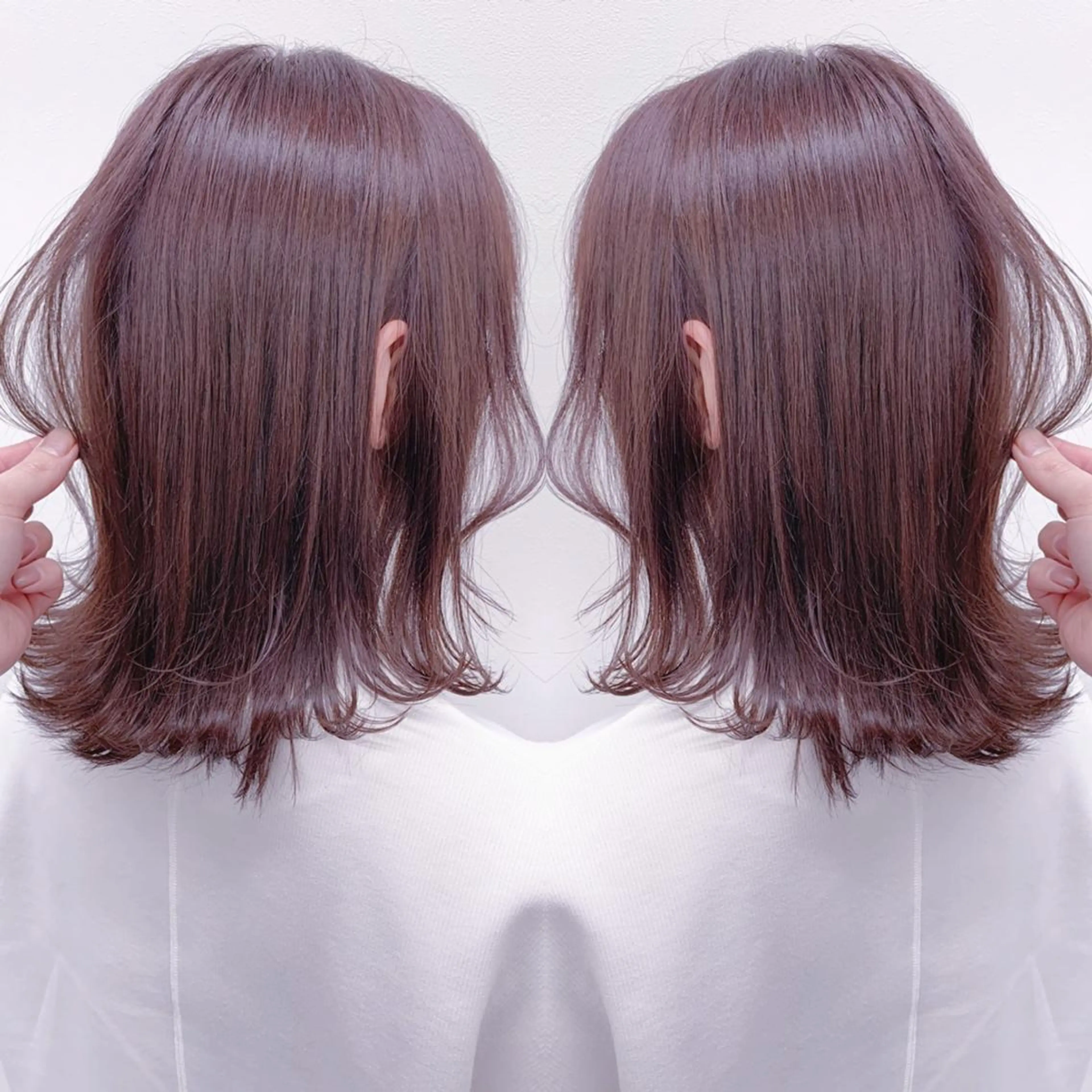 ミディアム カラー 柔らかbeige モトキのヘアスタイル