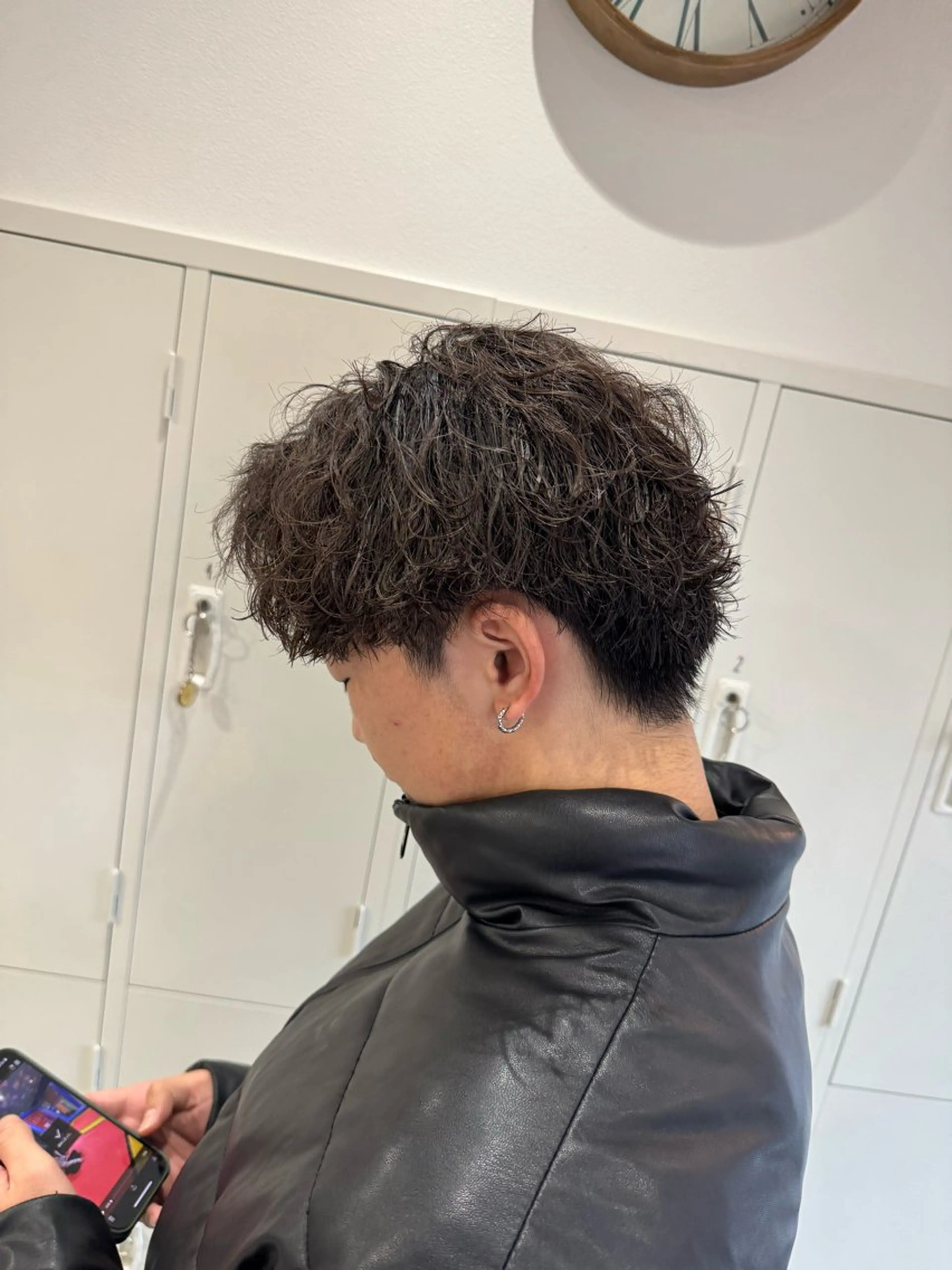 パーマ メンズ 平尾/艶カラー/ アッシュ系/中川誠大のヘアスタイル