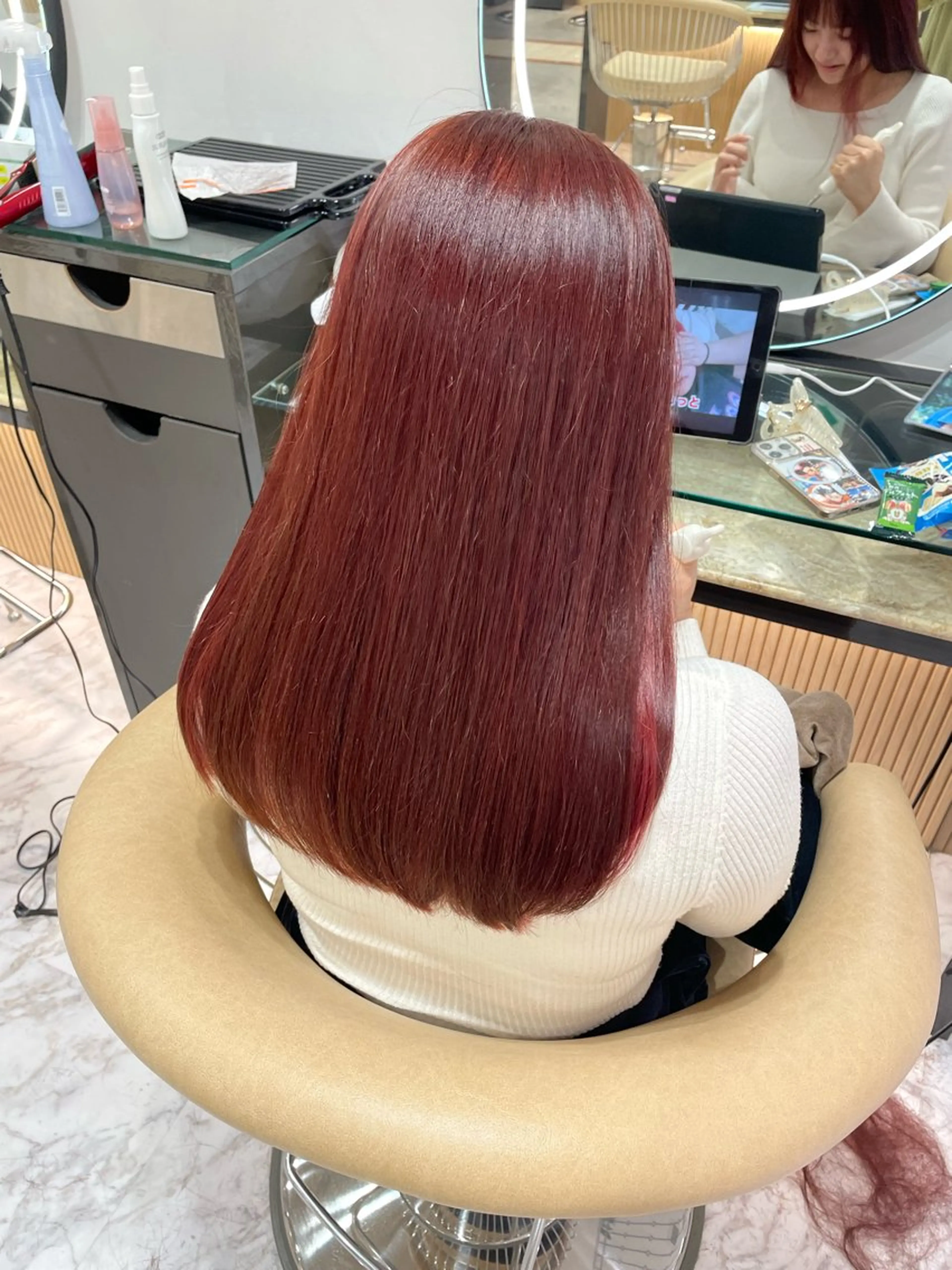 ロング カラー ブリーチ 透明感カラー ブリーチなしカラー ピンクカラー ヘアカラー 韓国風/亀之園 涼のヘアスタイル