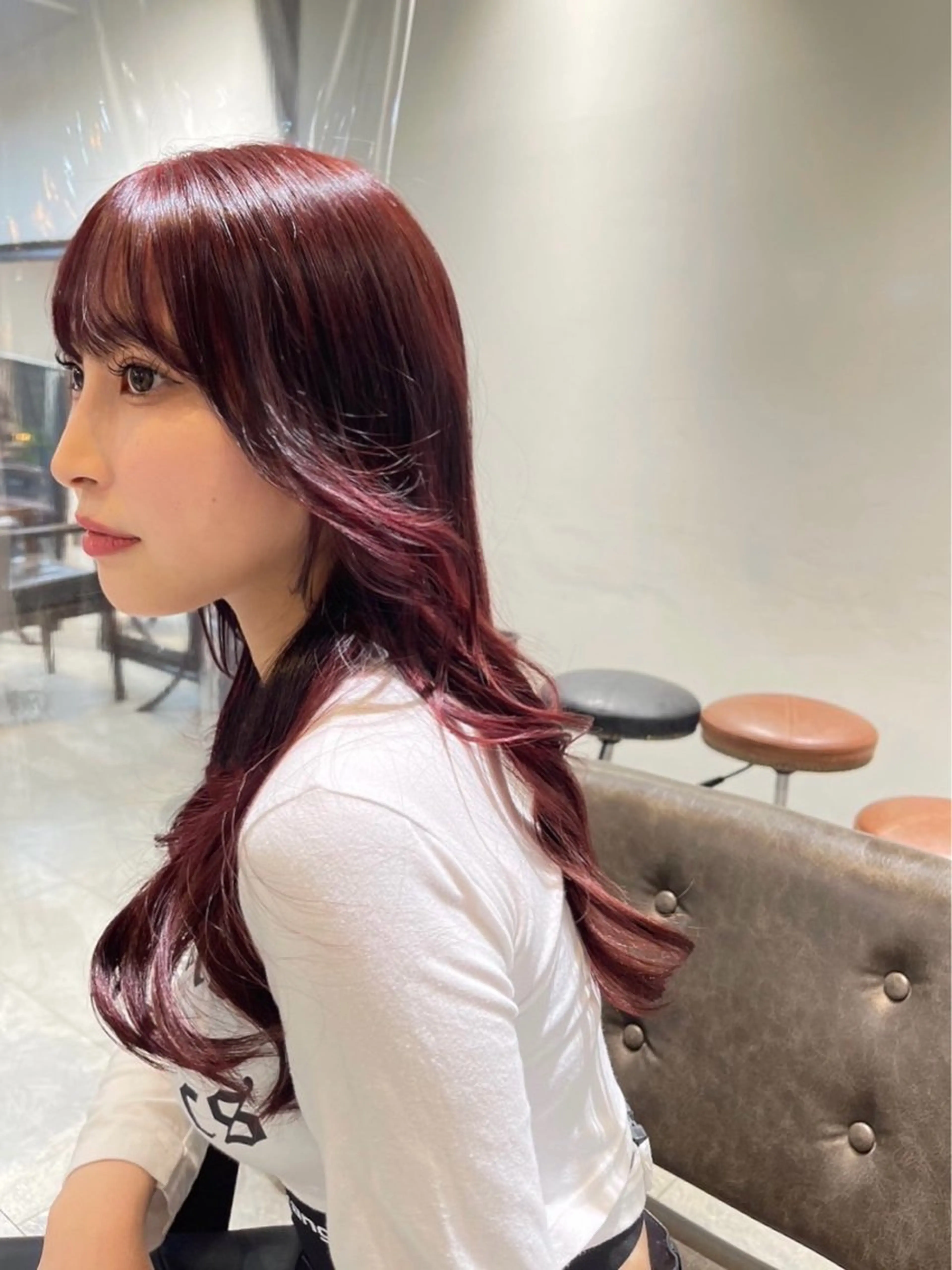 ロング カラー ヘアアレンジ カット ヘアカラー トリートメント 🎀ハイトーン・艶 カラー HANA🎀のヘアスタイル
