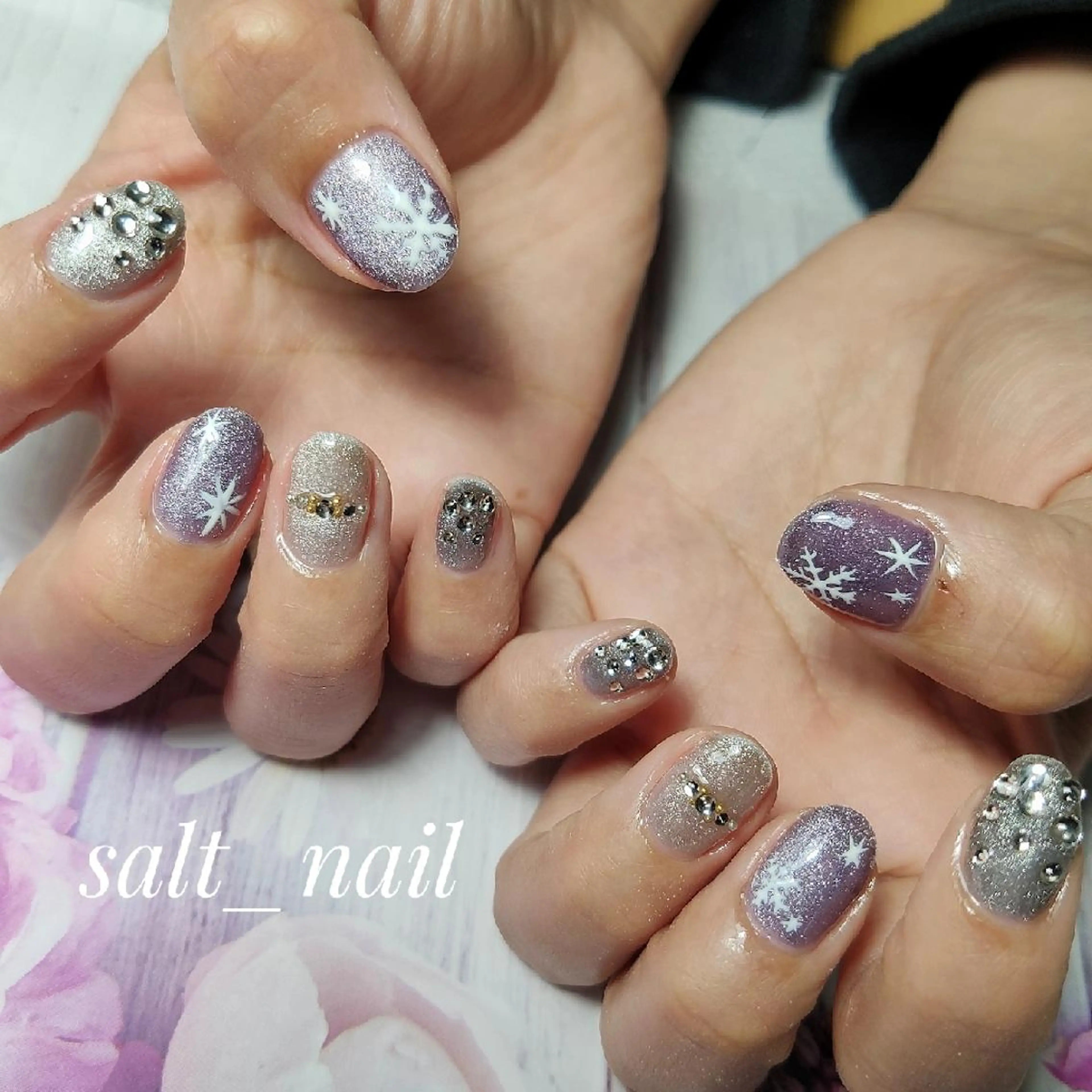 ネイル 冬ネイル ハンドネイル 個人サロン saltnailのネイルデザイン