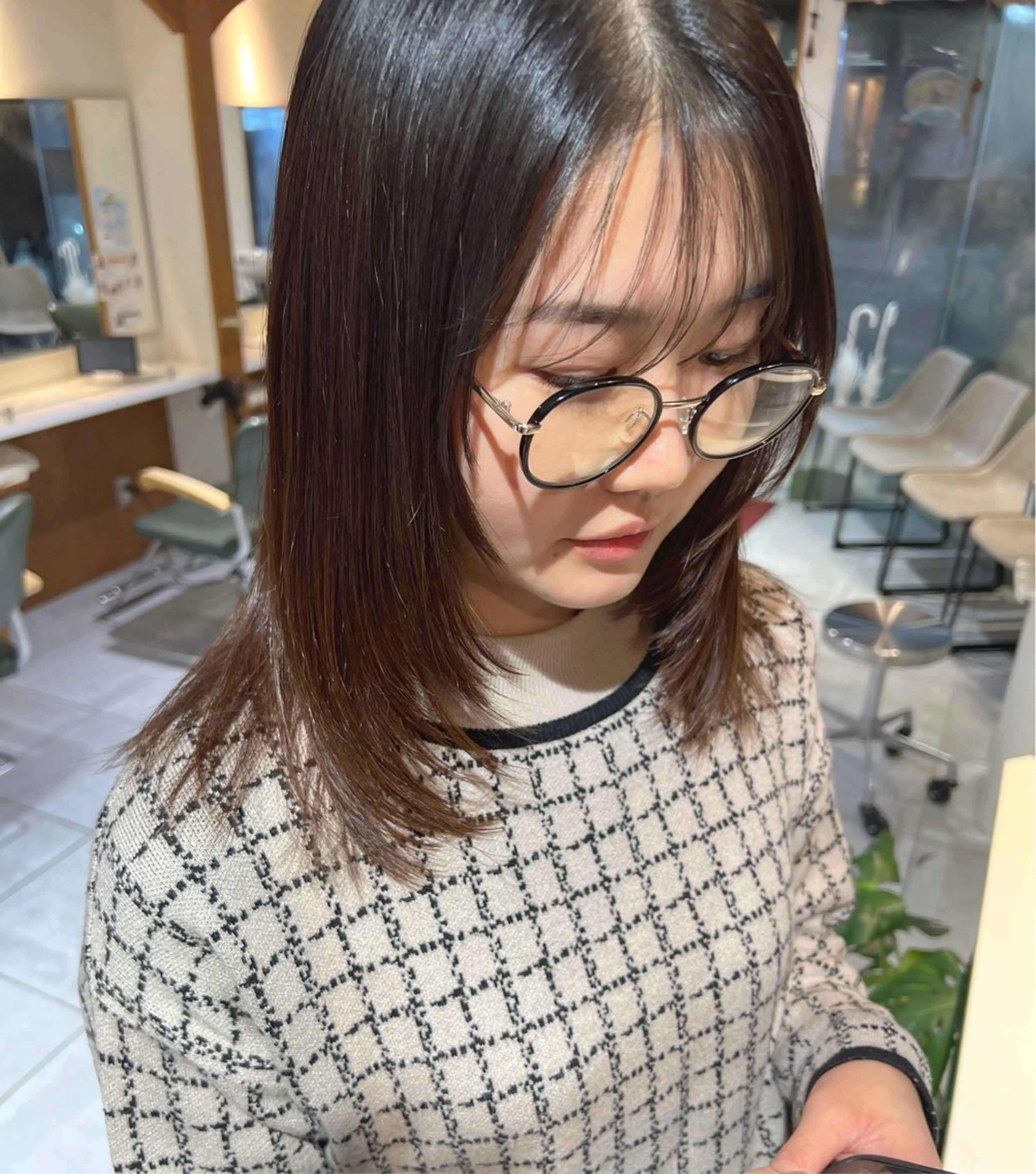 セミロング カラー パーマ ヘアアレンジ 🌷山田 有友名🌷のヘアスタイル