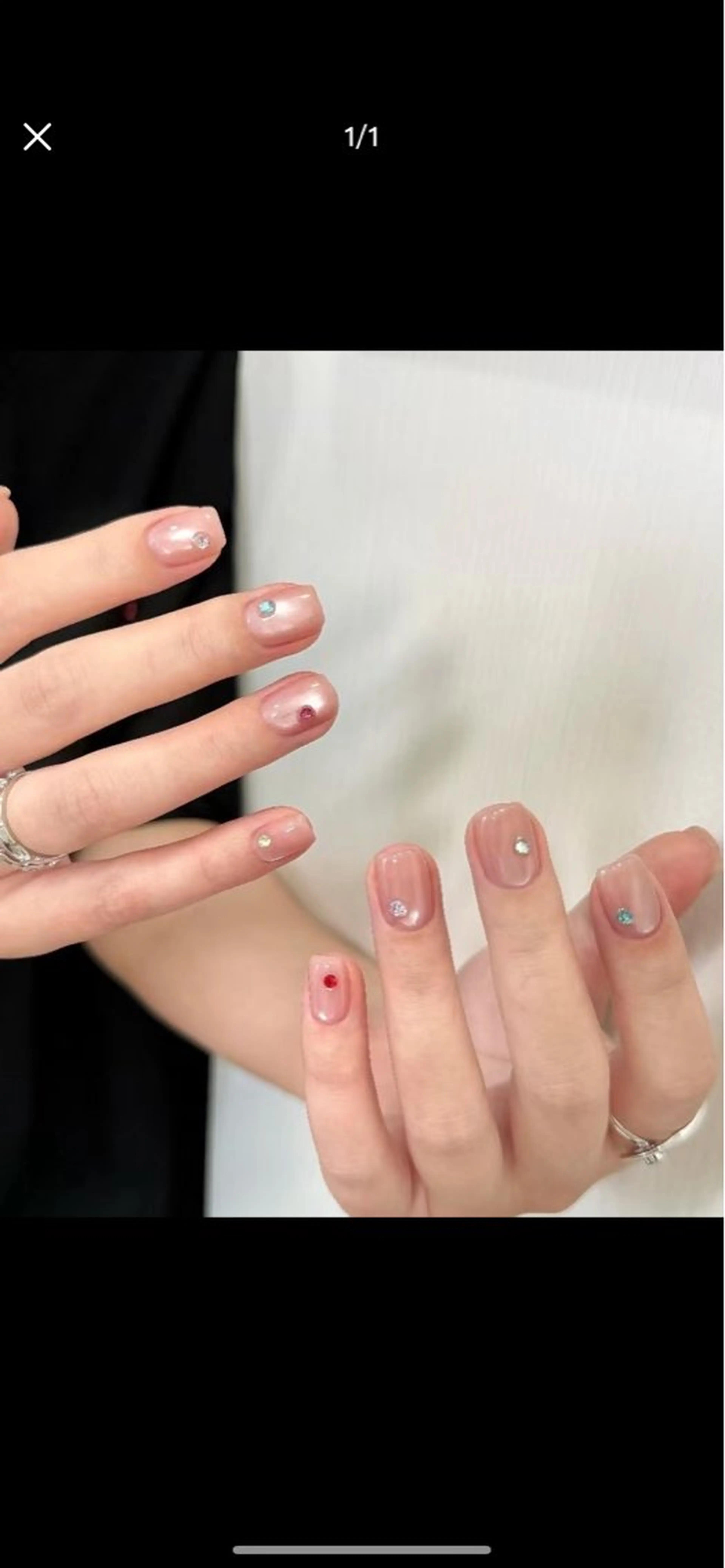 ネイル クリアネイル シンプルネイル ストーンネイル ANOVA アノヴァのネイルデザイン