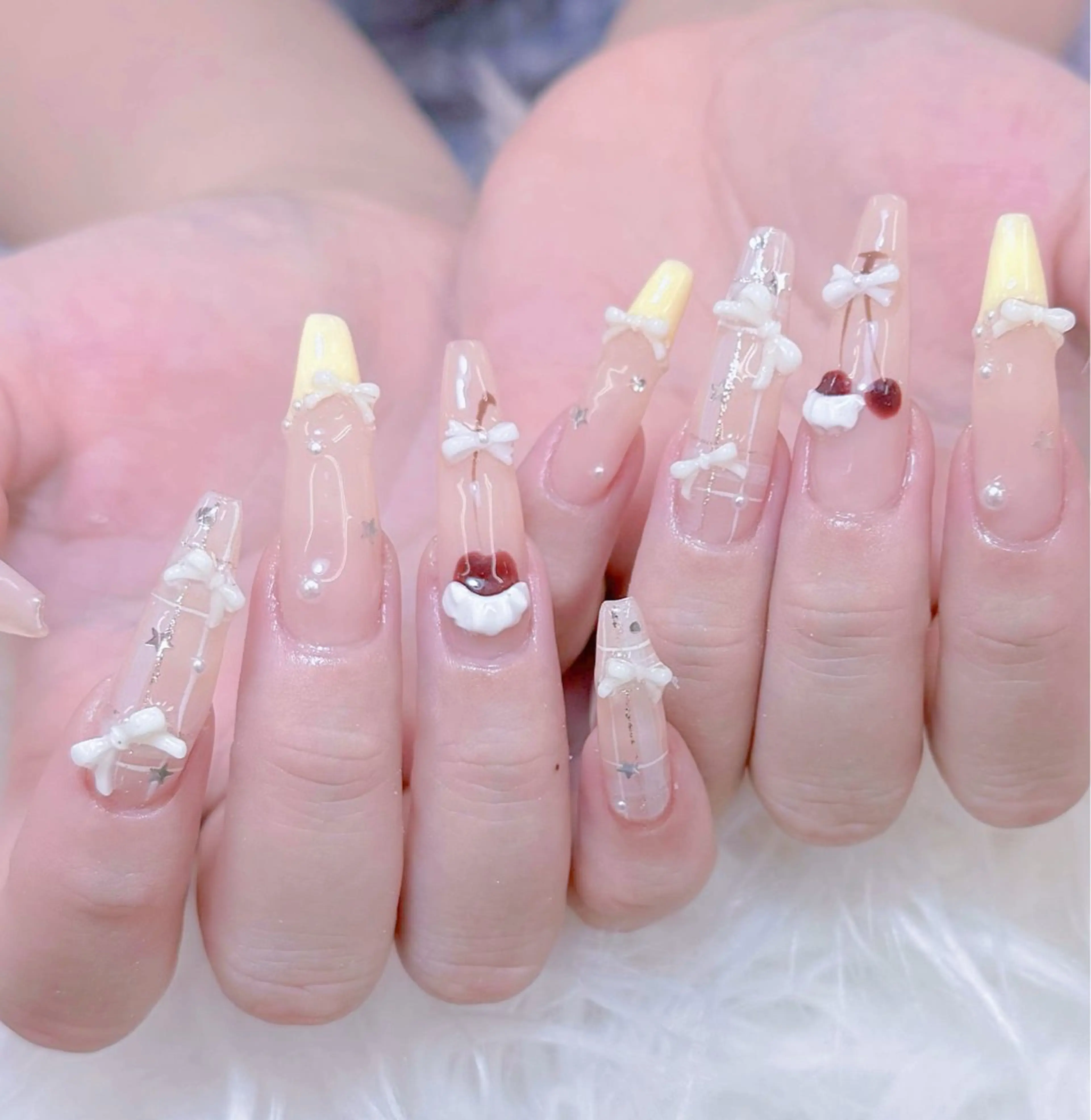 ネイル チークネイル 長さ出し フラッシュネイル フレンチネイル グラデーション ハンドネイル AN NAIL SALONのネイルデザイン