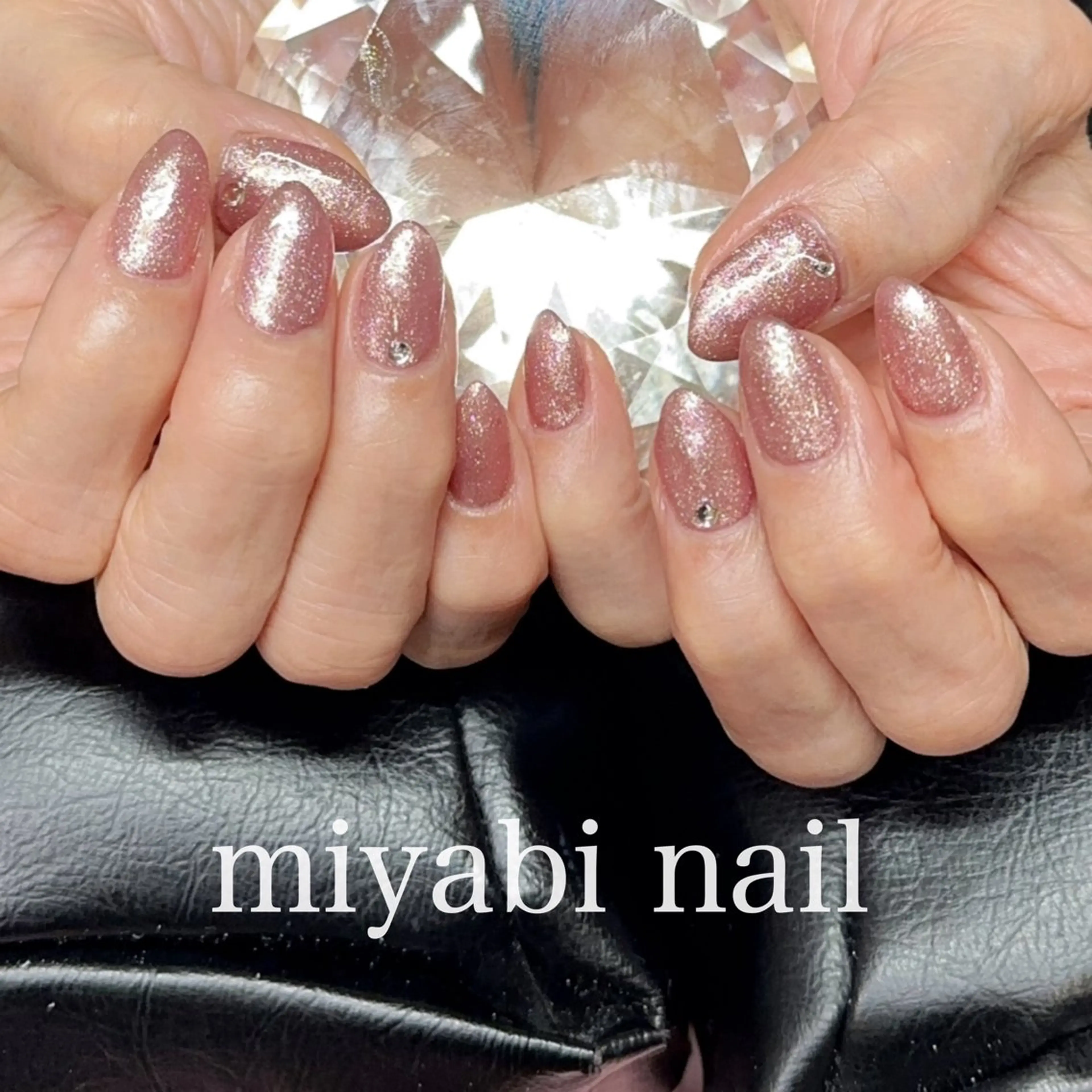 ネイル ジェルネイル キラキラネイル ラメ(グリッター) 持ち込み ピンク ハンドネイル miyabi nail 桂川駅近くのネイルデザイン