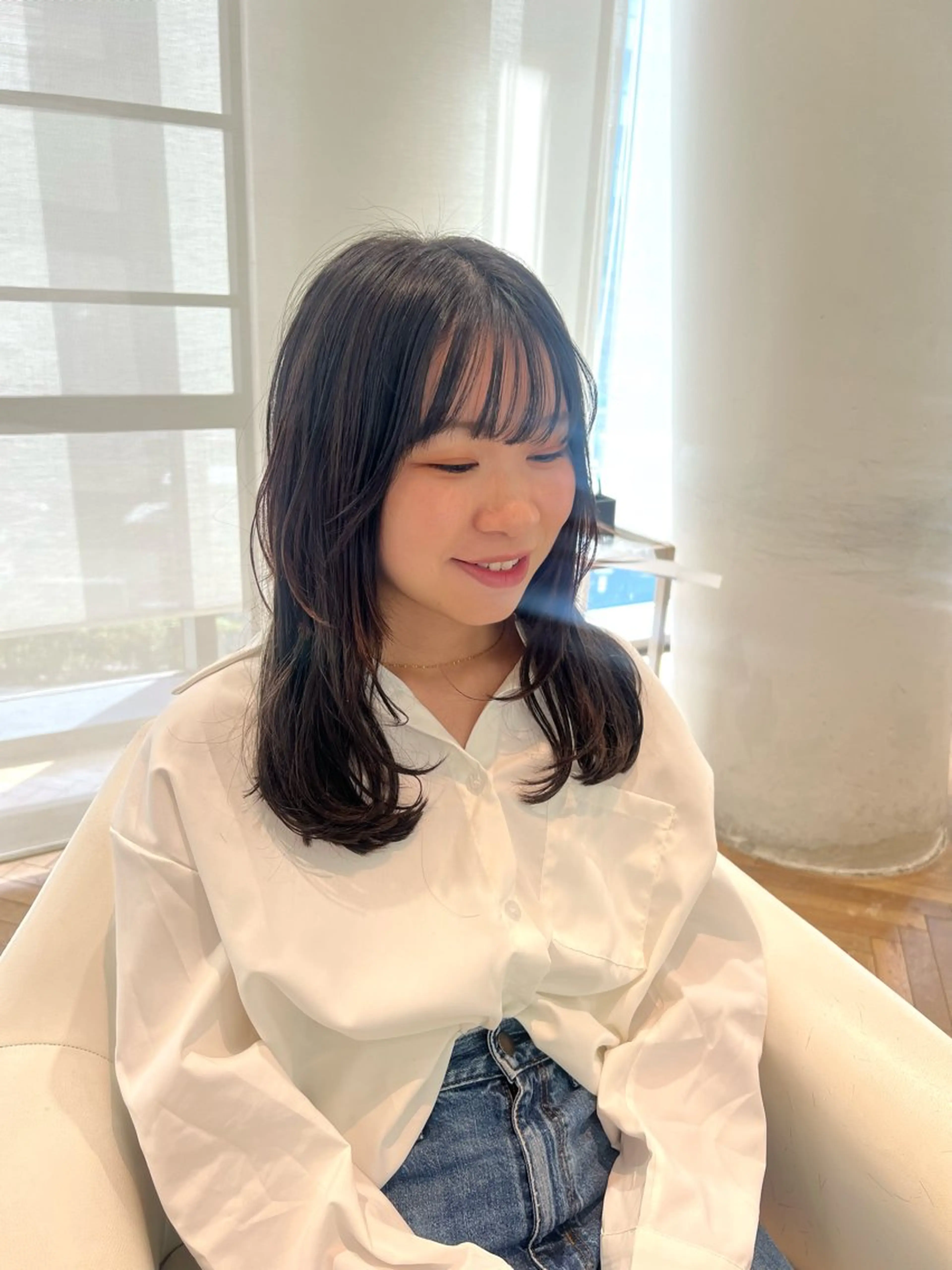 ミディアム エクステ レイヤーカット カット エクステ 似合わせ/レイヤー 💟SAEのヘアスタイル