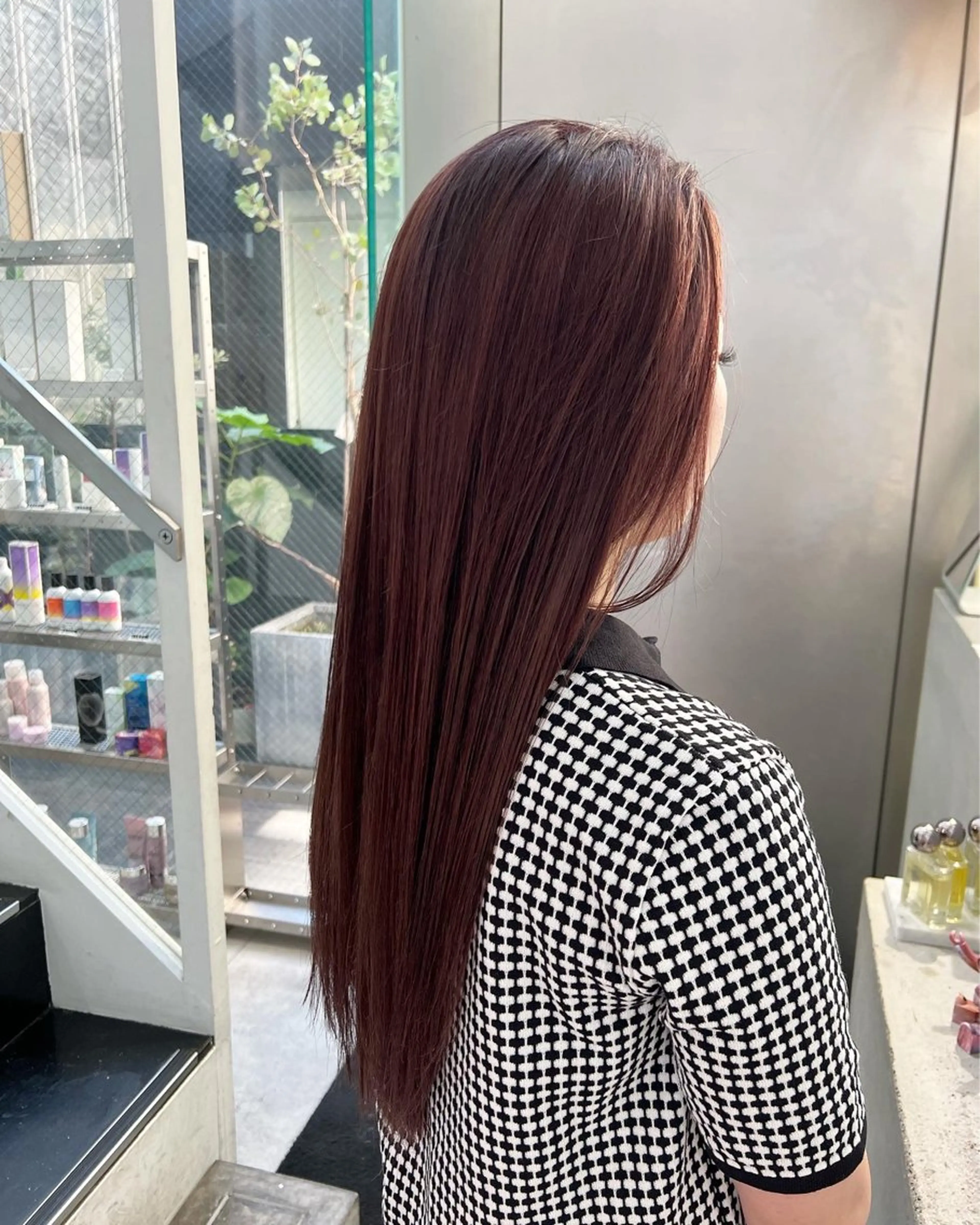 ロング カラー ブリーチ ブラウンカラー ピンクカラー ピンクブラウン ヘアカラー トリートメント インナーカラー/天神 ブリーチ/吉田のヘアスタイル