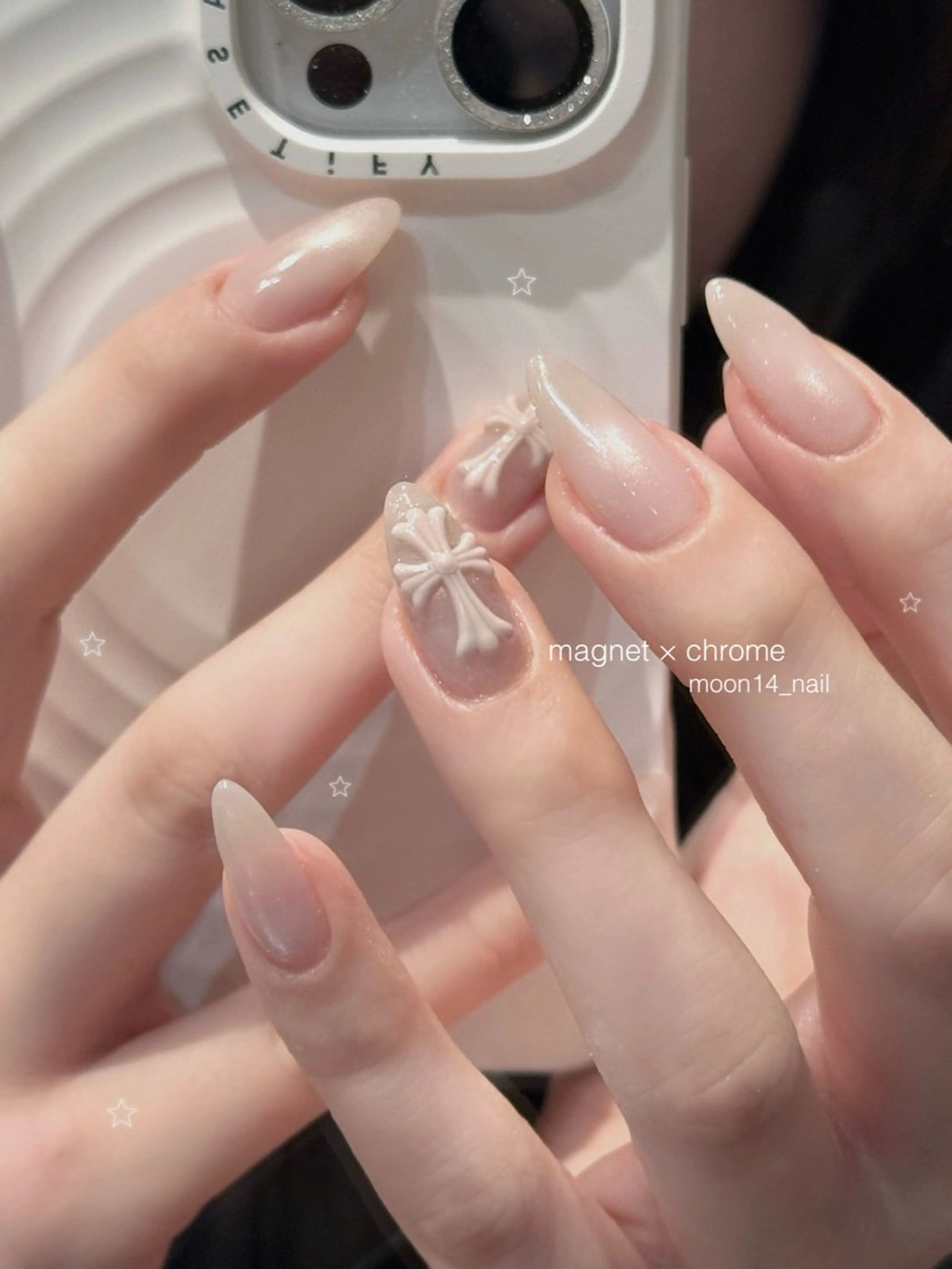 ネイル ジェルネイル マグネットネイル パラジェル シンプルネイル ハンドネイル natsuki 💫のネイルデザイン
