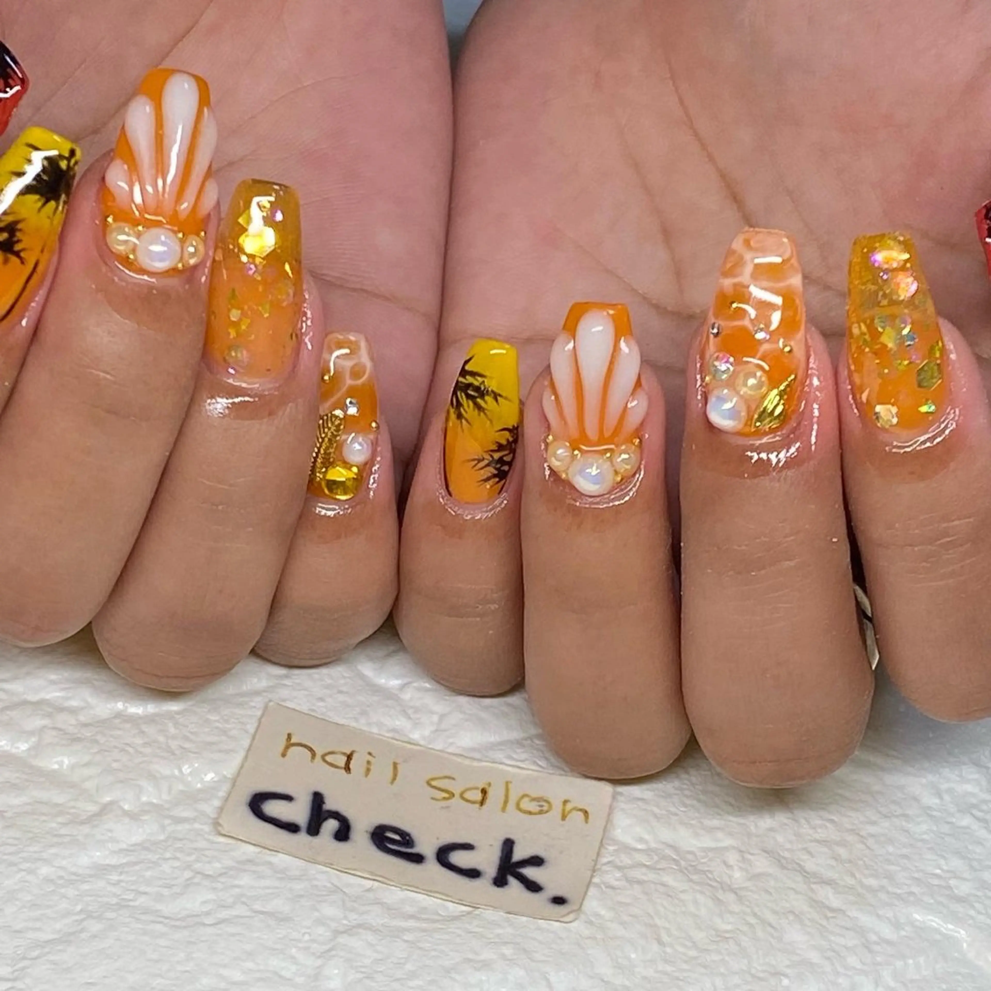 ネイル アートネイル ニュアンスネイル スカルプネイル 春ネイル 夏ネイル ハンドネイル ーCHECKー ちあきのネイルデザイン