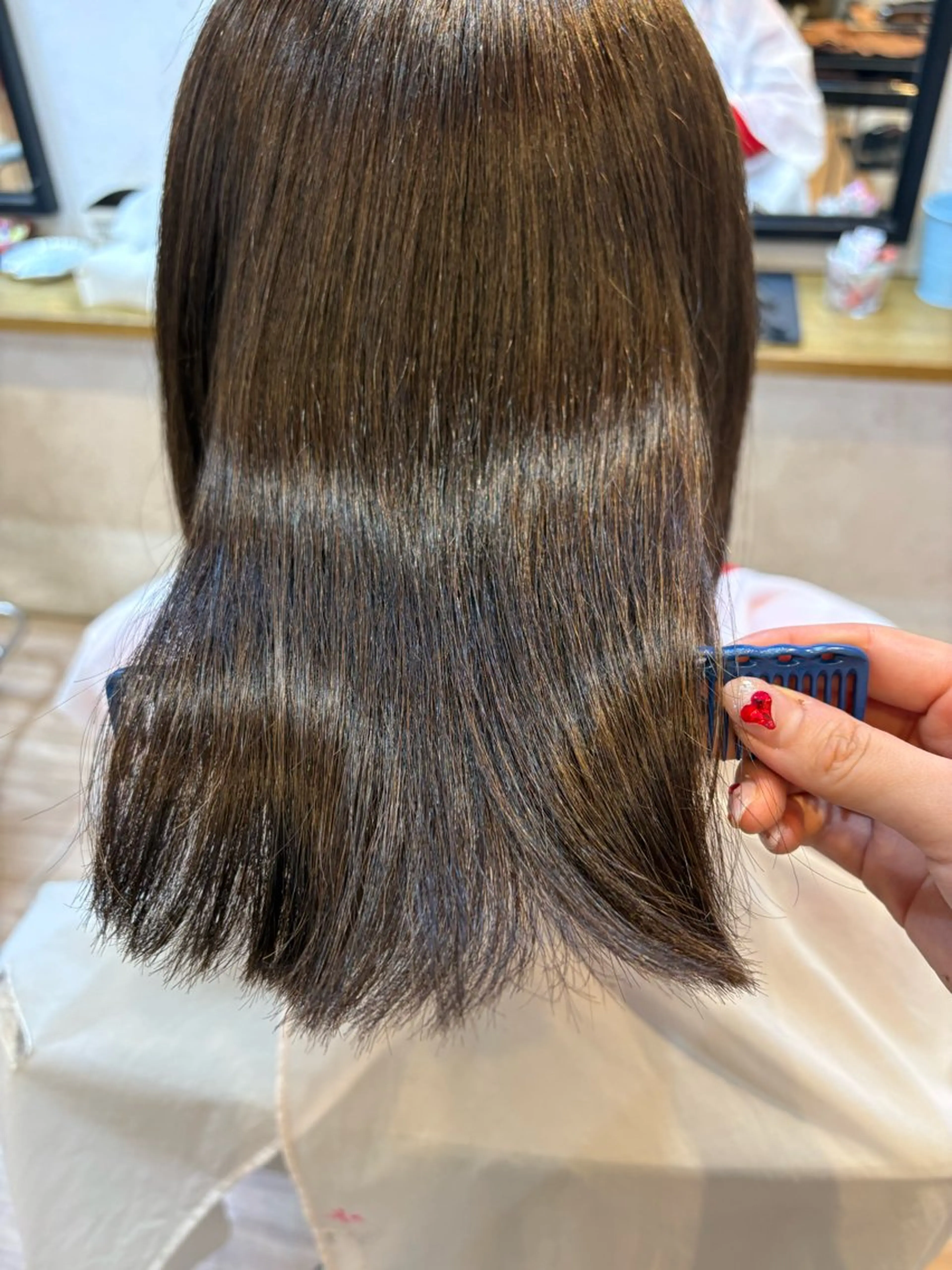 ミディアム 縮毛矯正 韓国ヘアー🇰🇷 MIWAのヘアスタイル