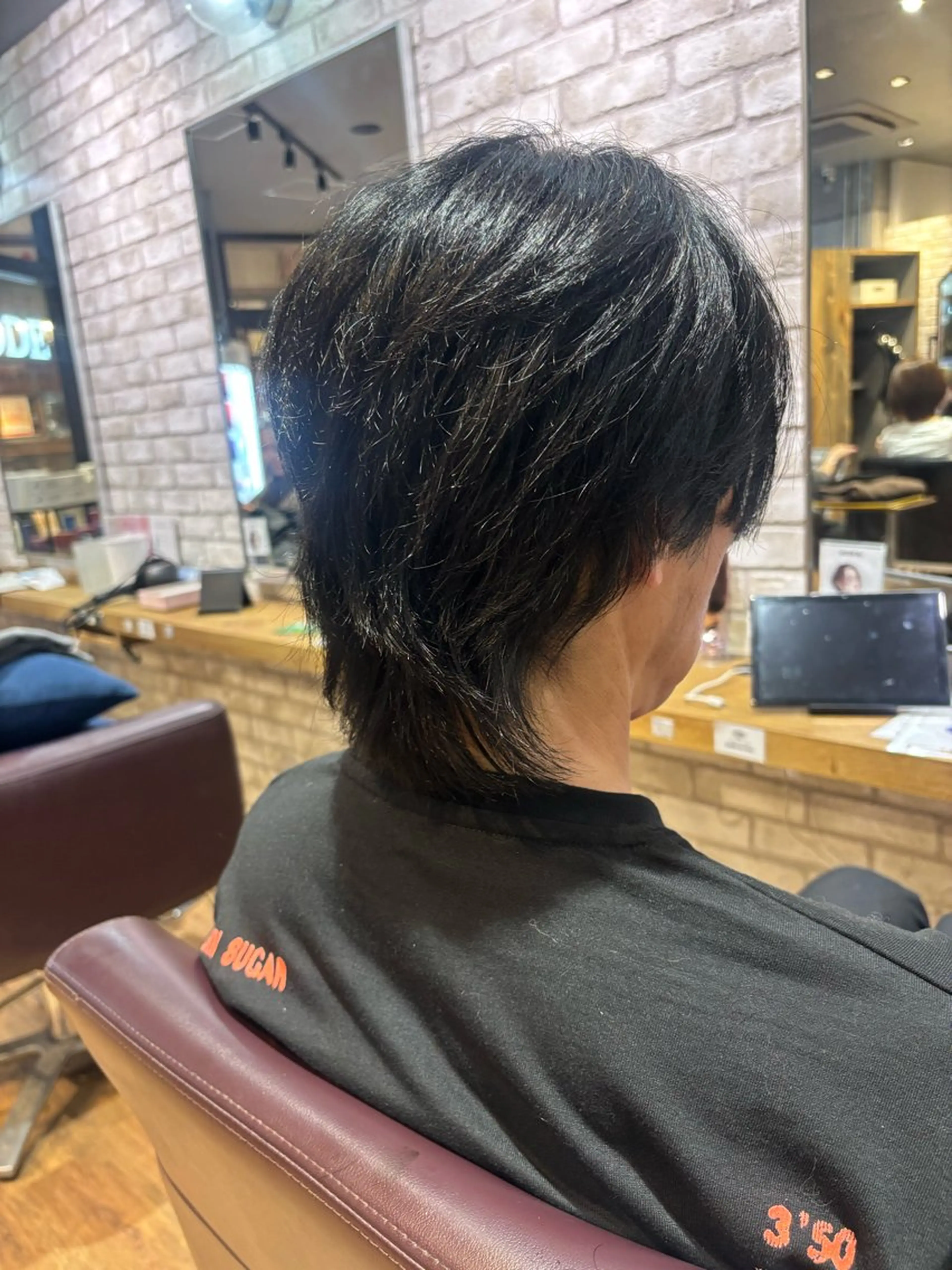 メンズ メンズウルフカット ウルフカット 🎀ワンレンボブ🎀 ワンカラー　あゆみのヘアスタイル