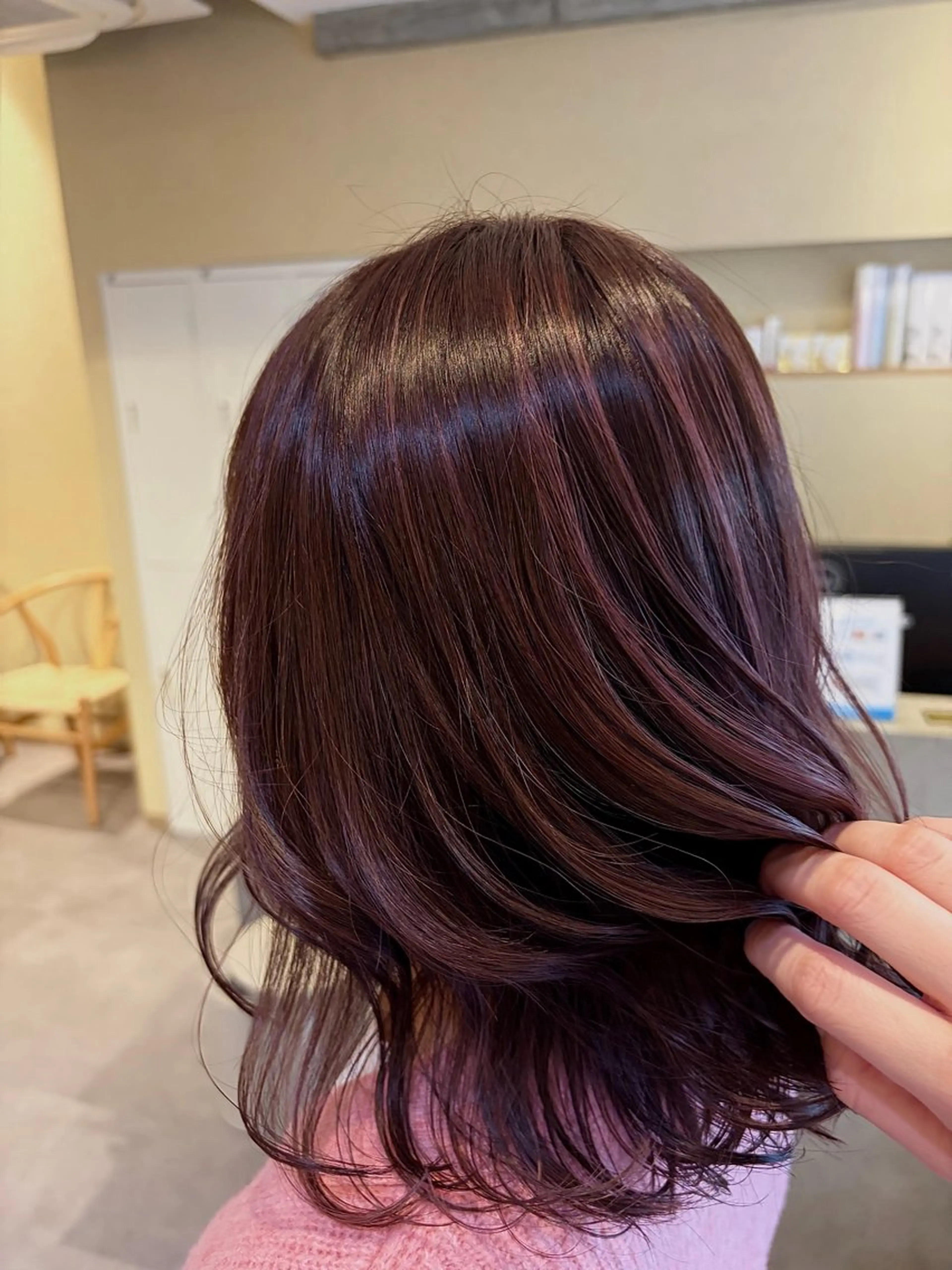 ミディアム カラー ハイライトカラー ハイライト 本城 真奈のヘアスタイル