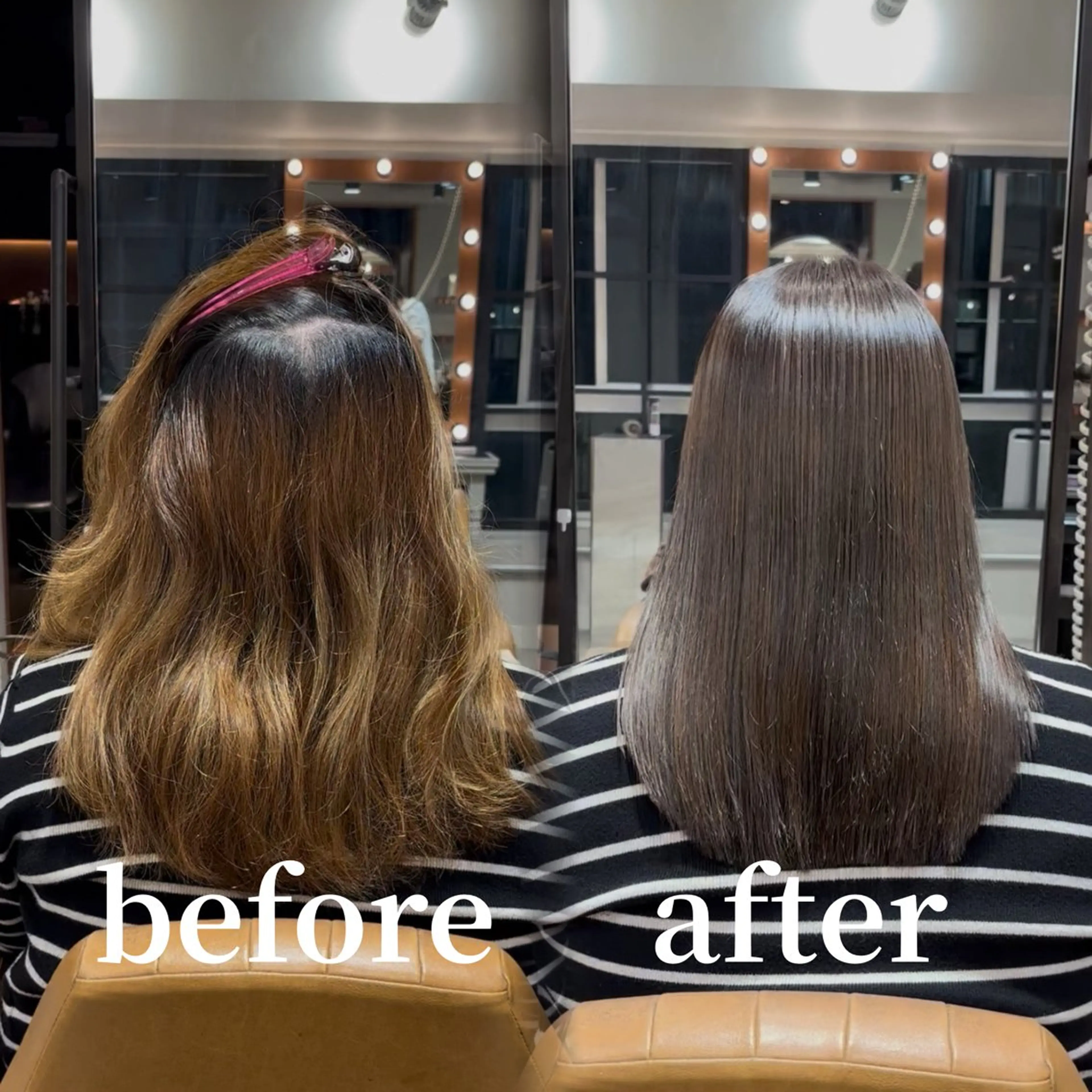 セミロング カラー カット ヘアカラー 縮毛矯正 トリートメント RYU/レイヤーカッ ト/透明感艶カラー/のヘアスタイル