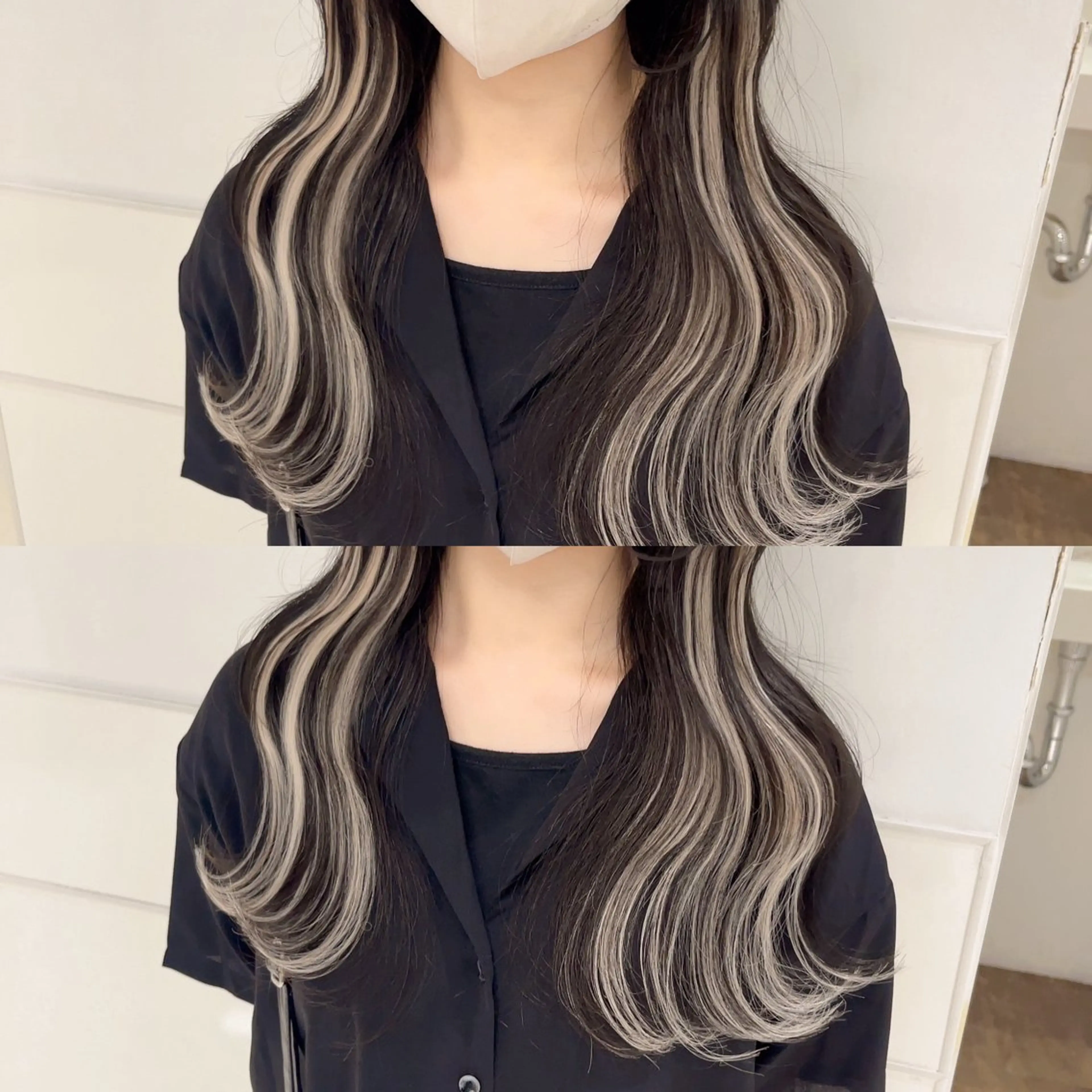 ロング カラー ハイトーンカラー エクステ エクステ りおな/髪質改善/ カラー /平尾のヘアスタイル