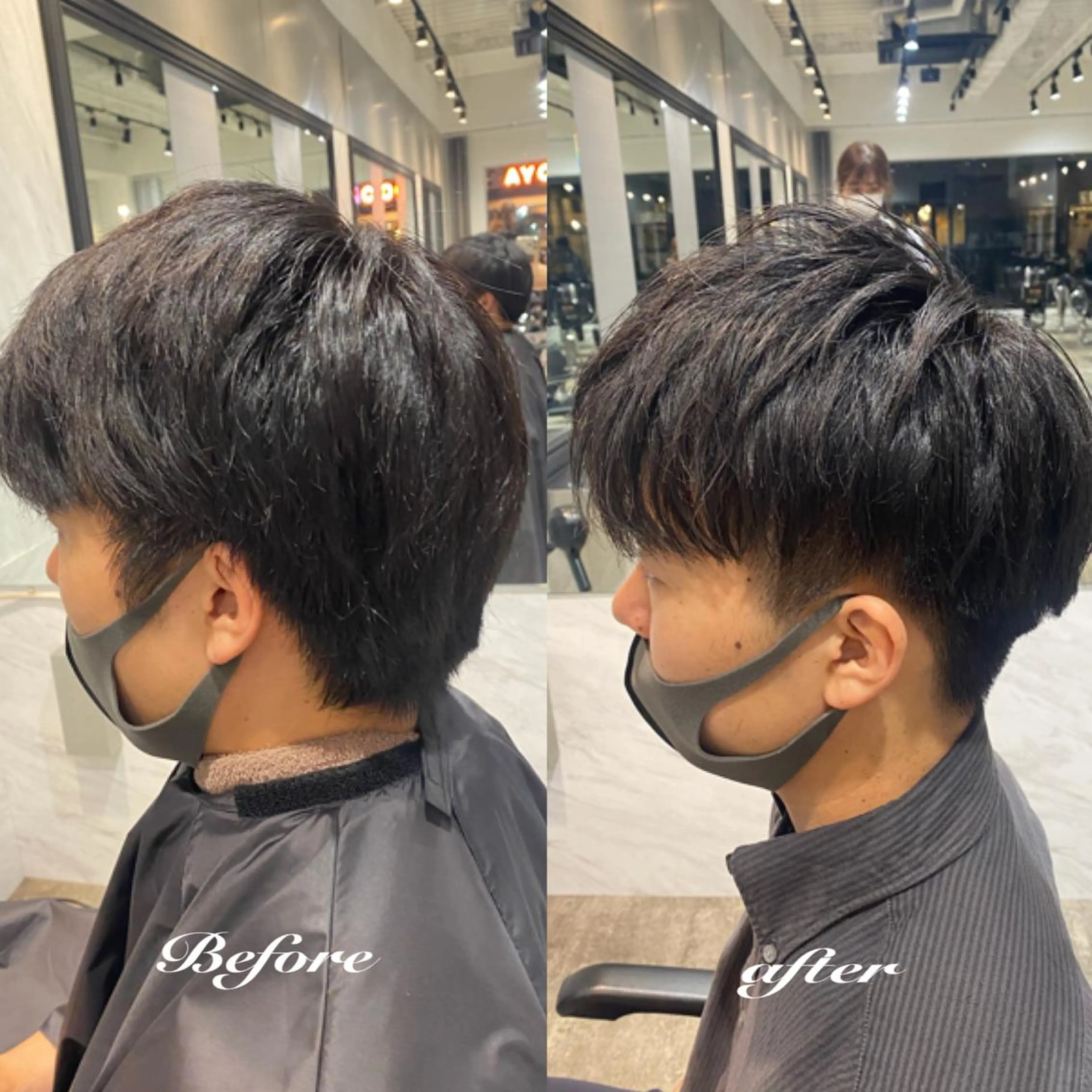 カラー パーマ メンズ マッシュ 新宿⌇韓国風ヘア ⌇透明感カラーのヘアスタイル