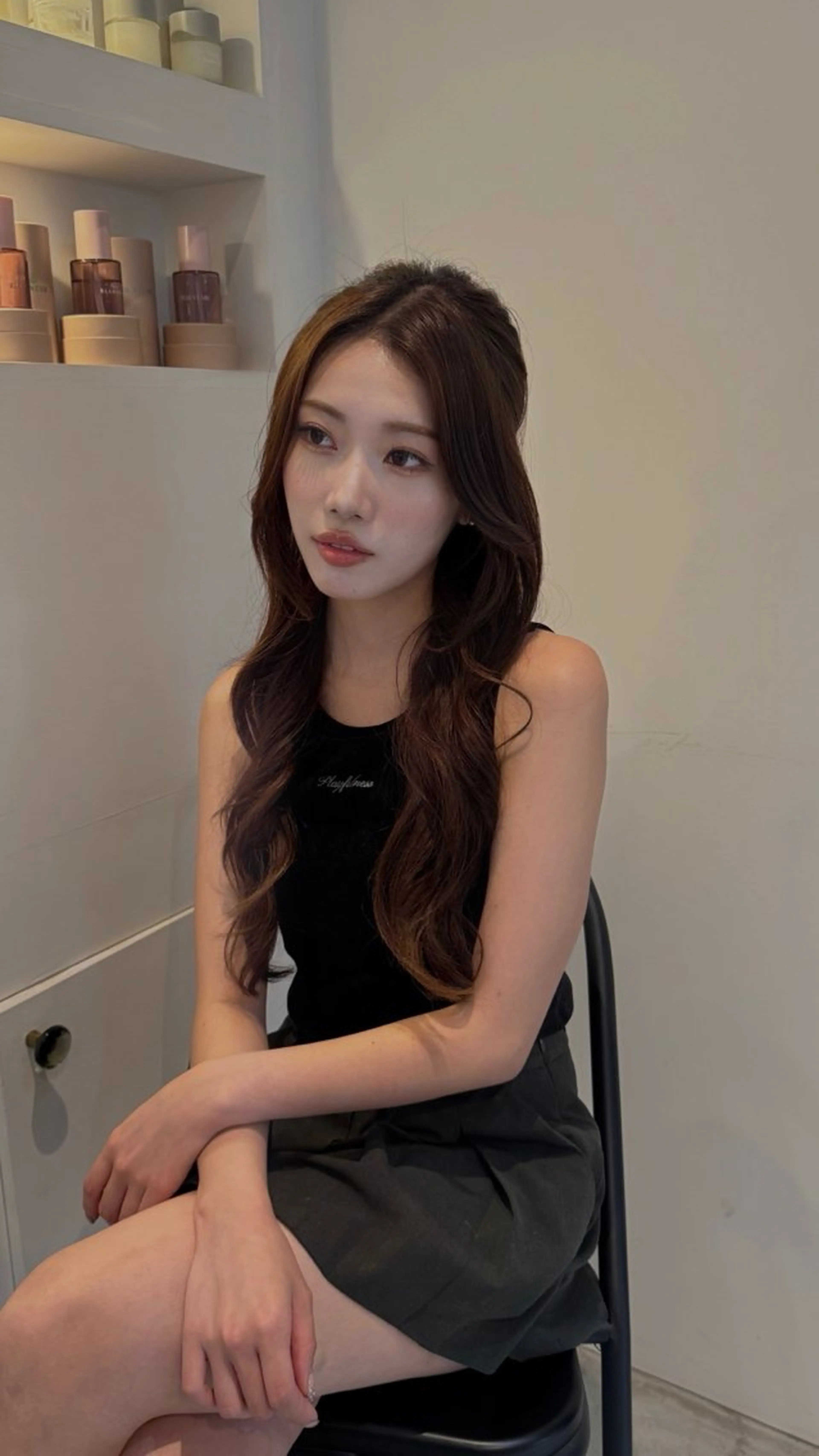 ロング ヘアアレンジ 華奈/オリーブ/ ベージュ/抜け感🥣のヘアスタイル