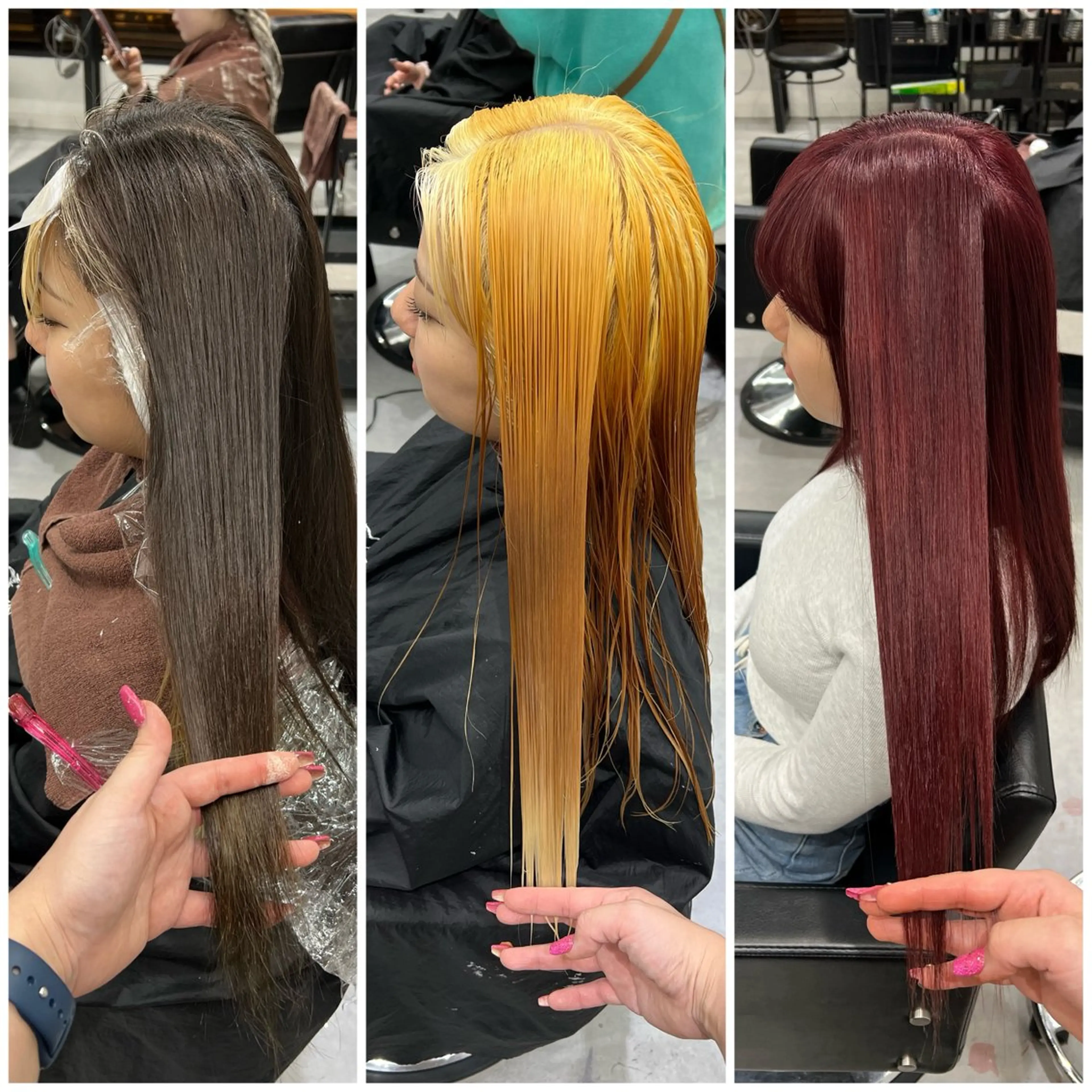 ロング カラー ブリーチ 透明感カラー ダブルカラー ハイトーンカラー ピンクカラー ショート/ウルフ カットモデル募集のヘアスタイル