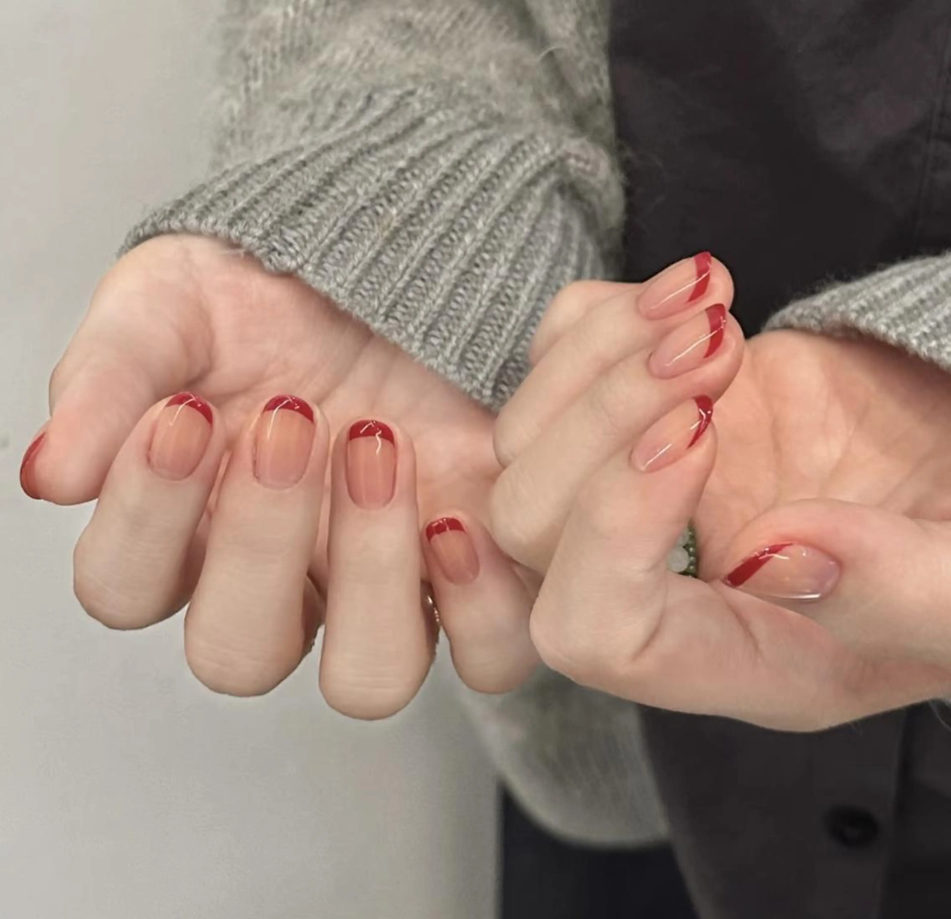 Hand 【カラーフレンチ】💖フレンチの形が選ベ✨の写真