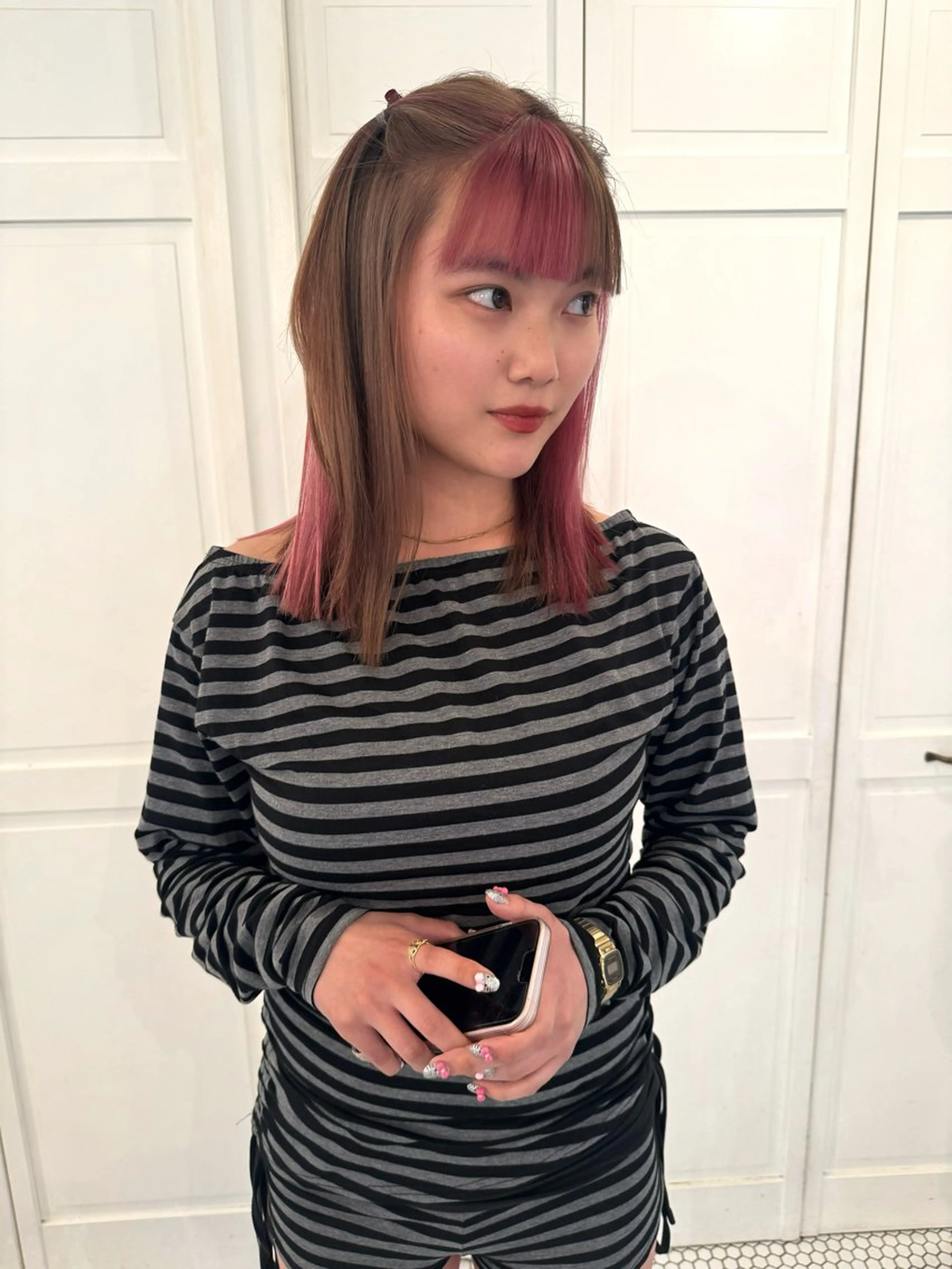 カラー ヘアカラー ブリーチカラー🎀 韓国風/寺門美優のヘアスタイル