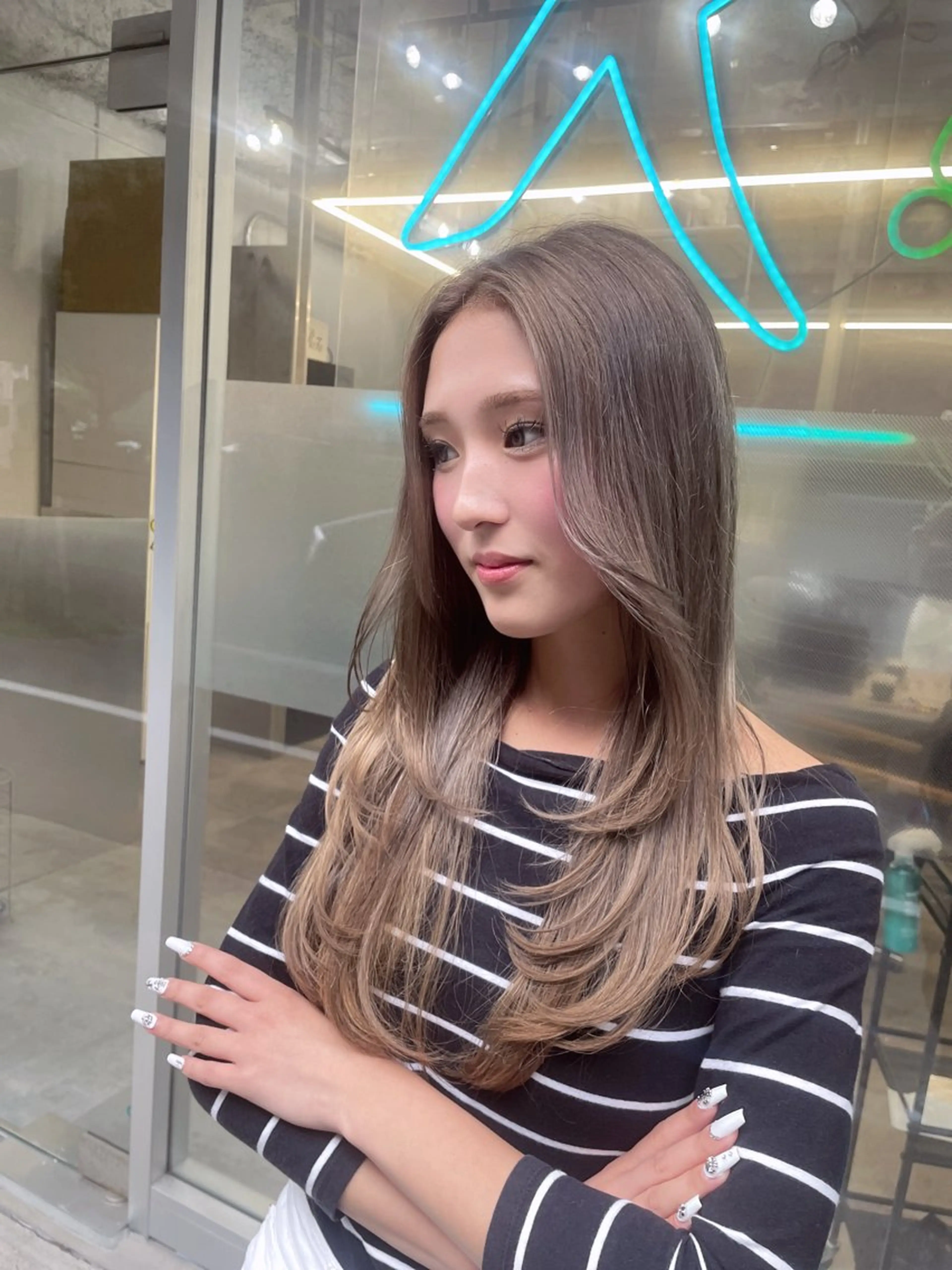 ロング 髪質改善/似合わ せ/ダブルカラー盛田のヘアスタイル