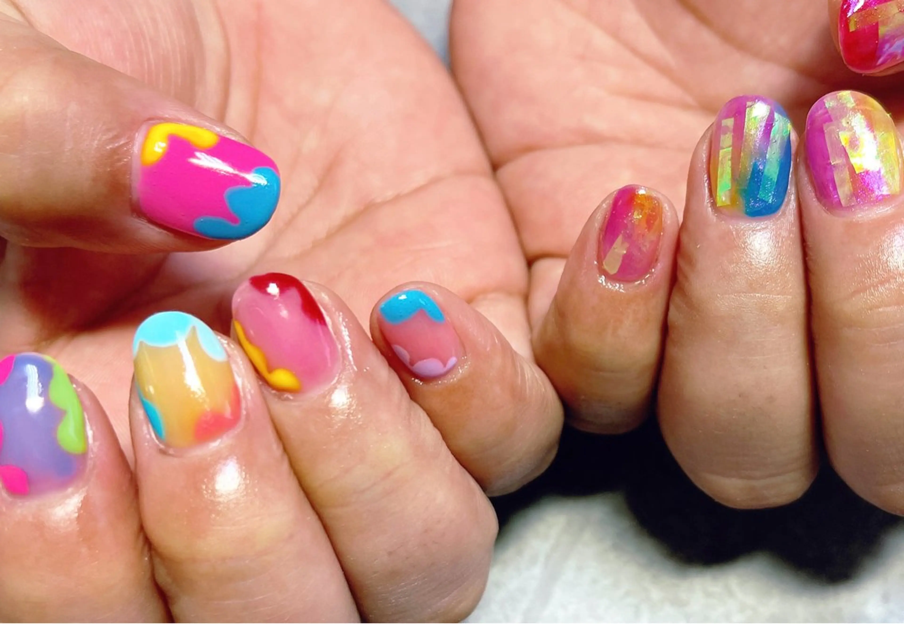 ネイル アートネイル フットネイル おそろいネイル 持ち込み 夏ネイル ハンドネイル ハンドケア ベテランネイル cnc  nailのネイルデザイン