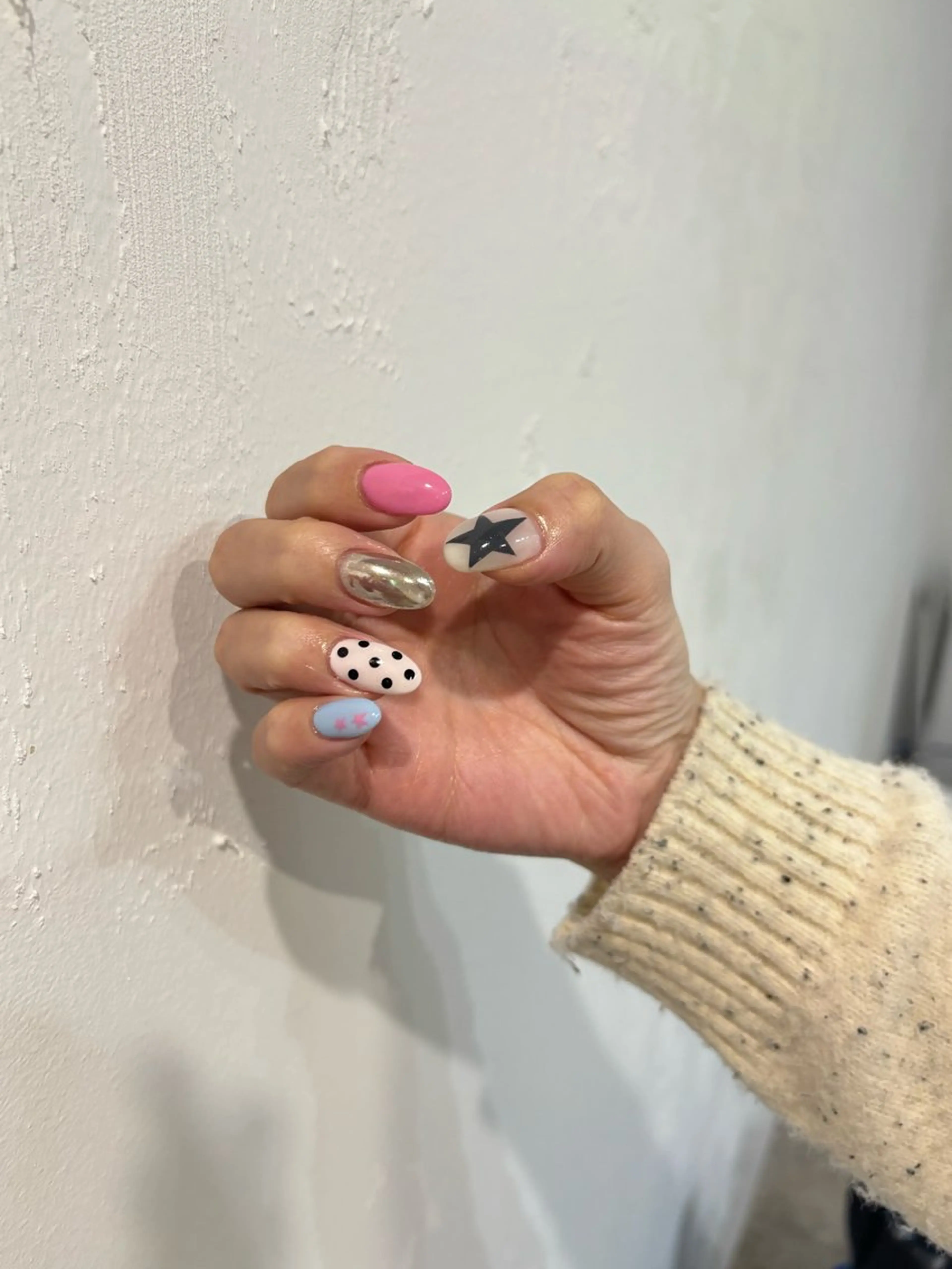 ネイル ハンドネイル 0203ムニムサン 💙Honokaのネイルデザイン