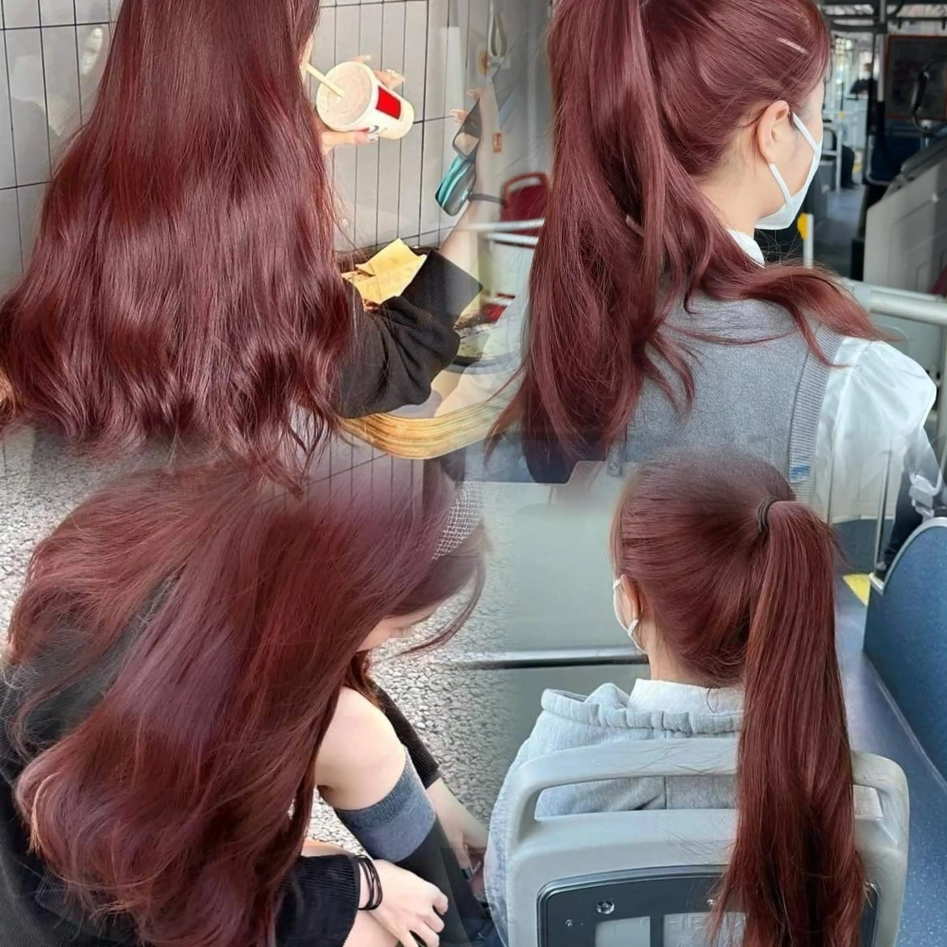 ロング カラー ヘアアレンジ ヘアカラー ブリーチ無し透明感 🕊AZUSAのヘアスタイル