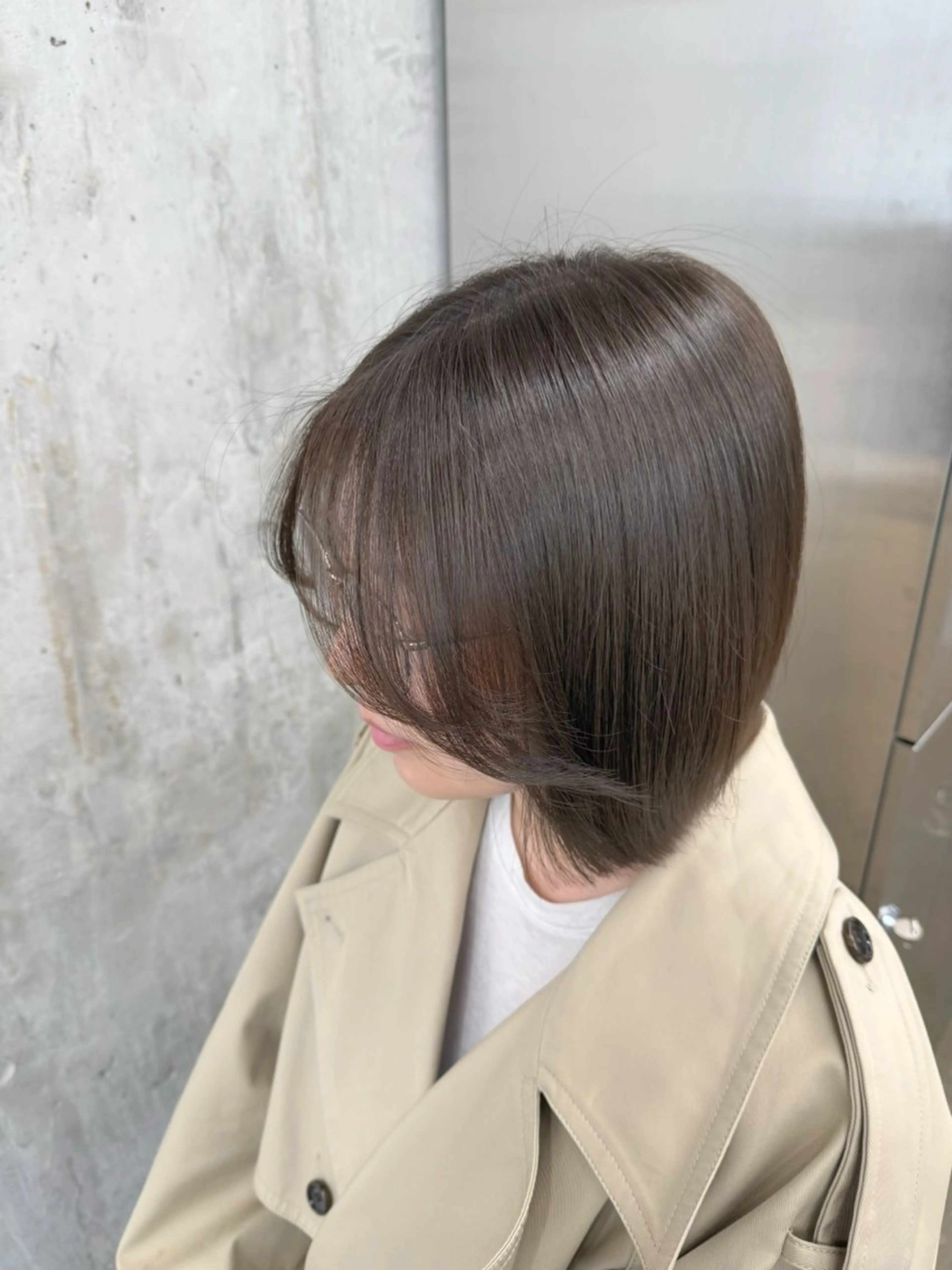 ショート カラー グレージュ カット ヘアカラー トリートメント 高橋大樹/グレージュ 透明感/髪質改善のヘアスタイル