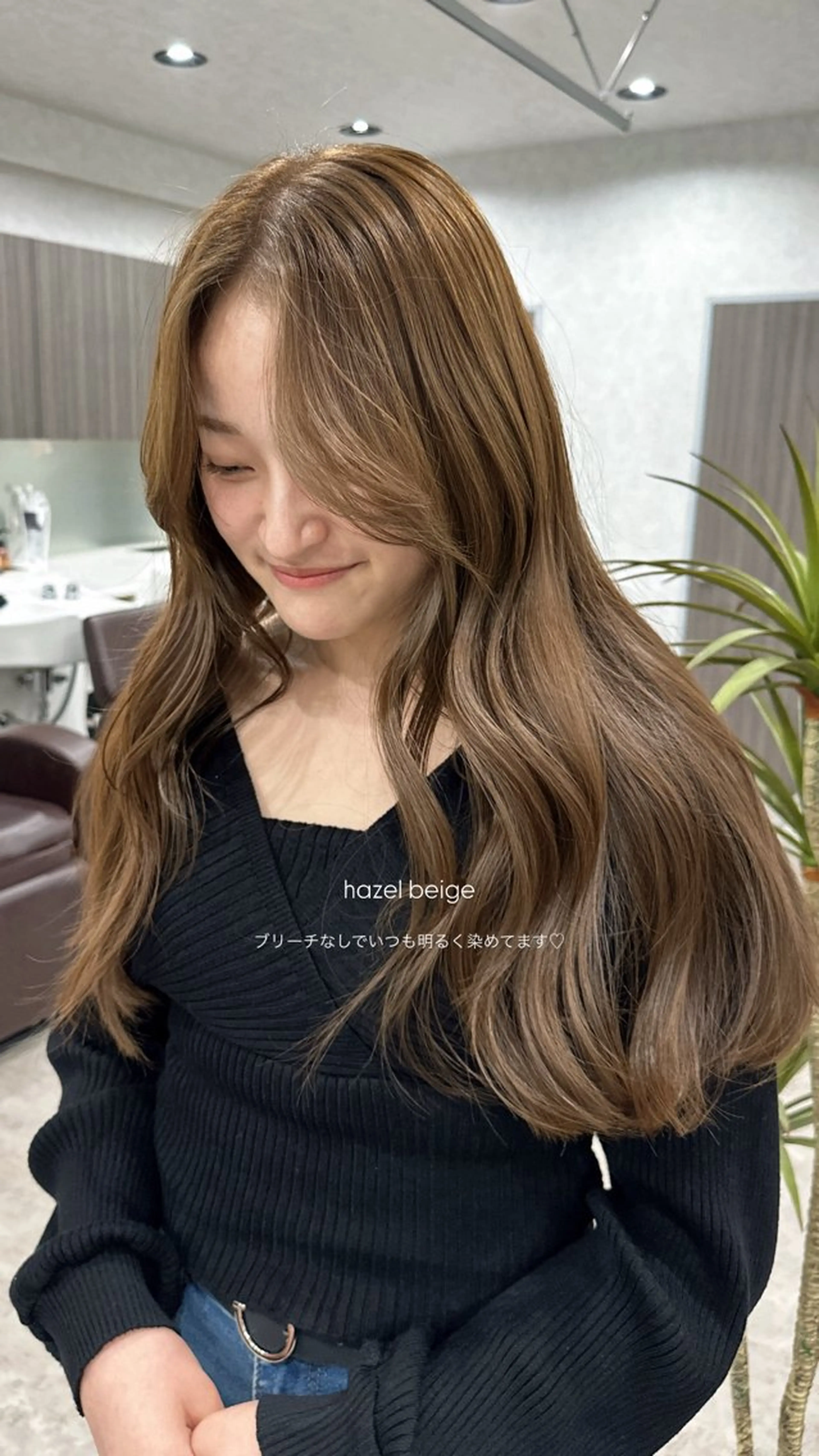 ロング カラー カット ヘアカラー トリートメント 韓国レイヤーカット/ 艶カラー/ noaのヘアスタイル