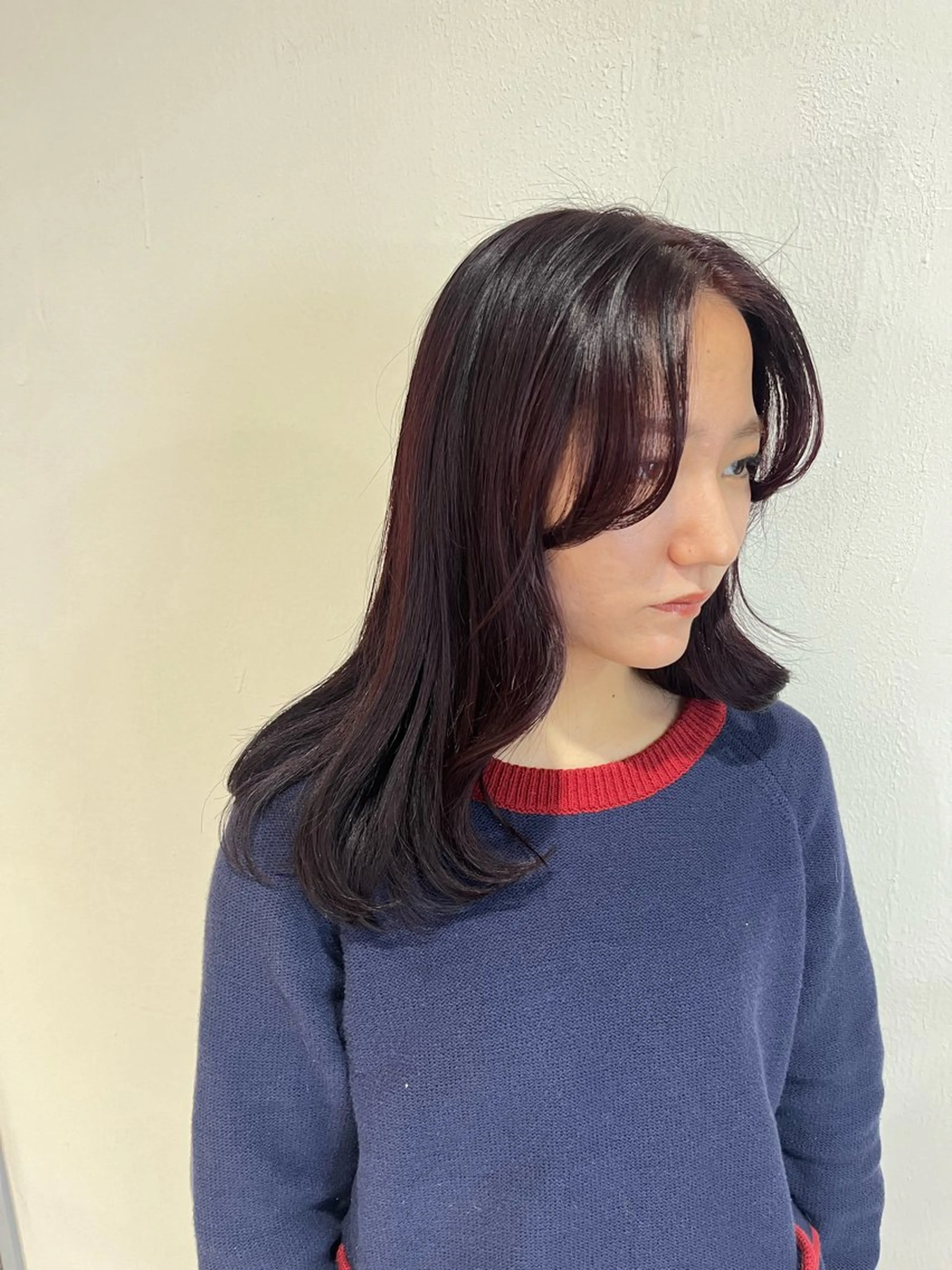 カラー レッドカラー ルプラボウ　小野寺 菜穂/豊橋/パーマのヘアスタイル