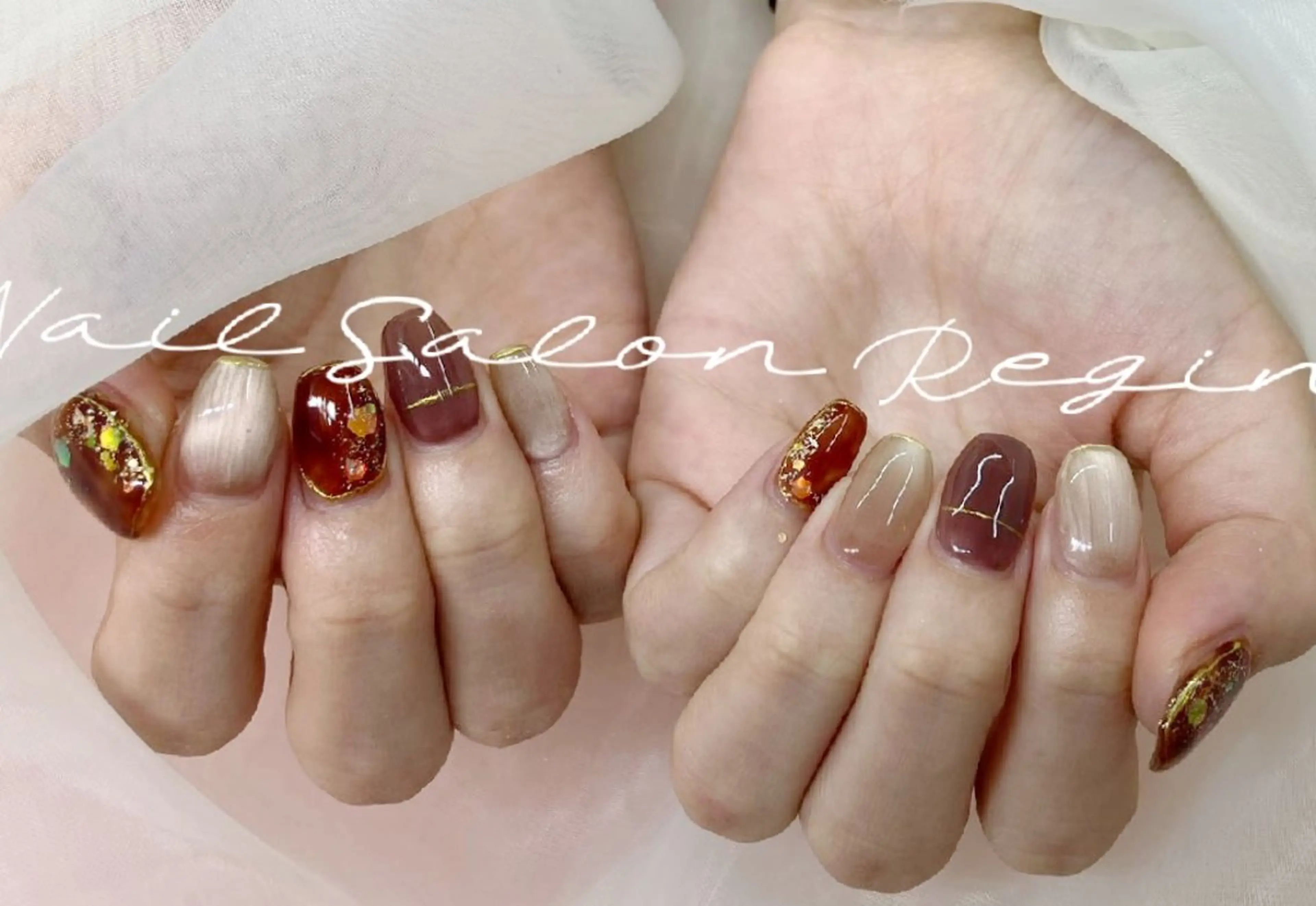 ネイル アートネイル べっ甲ネイル チークネイル クリアネイル 長さ出し N.S.R 上野御徒町のネイルデザイン