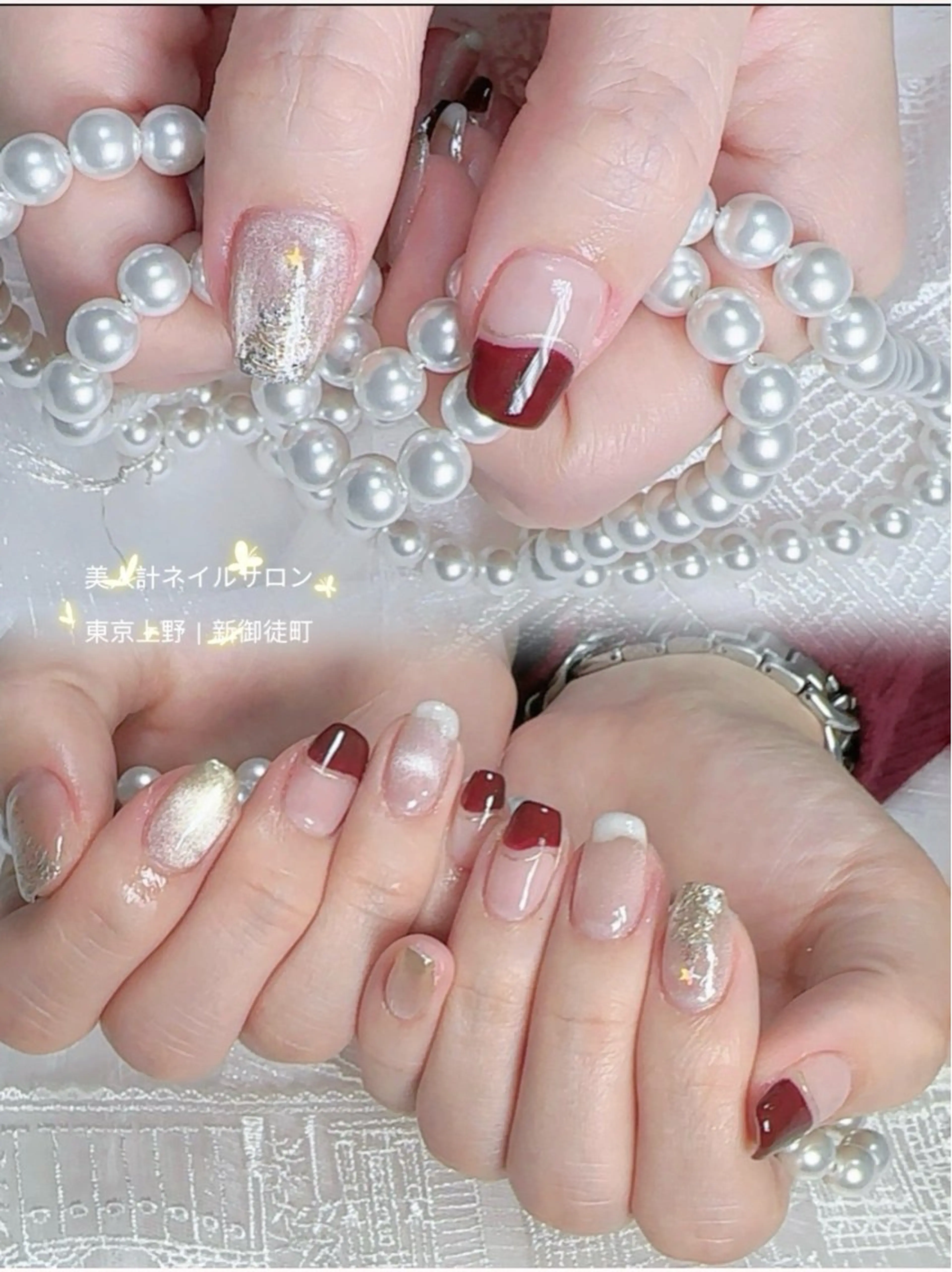 ネイル 持ち込み 冬ネイル クリスマス ハンドネイル 中山 美月のネイルデザイン