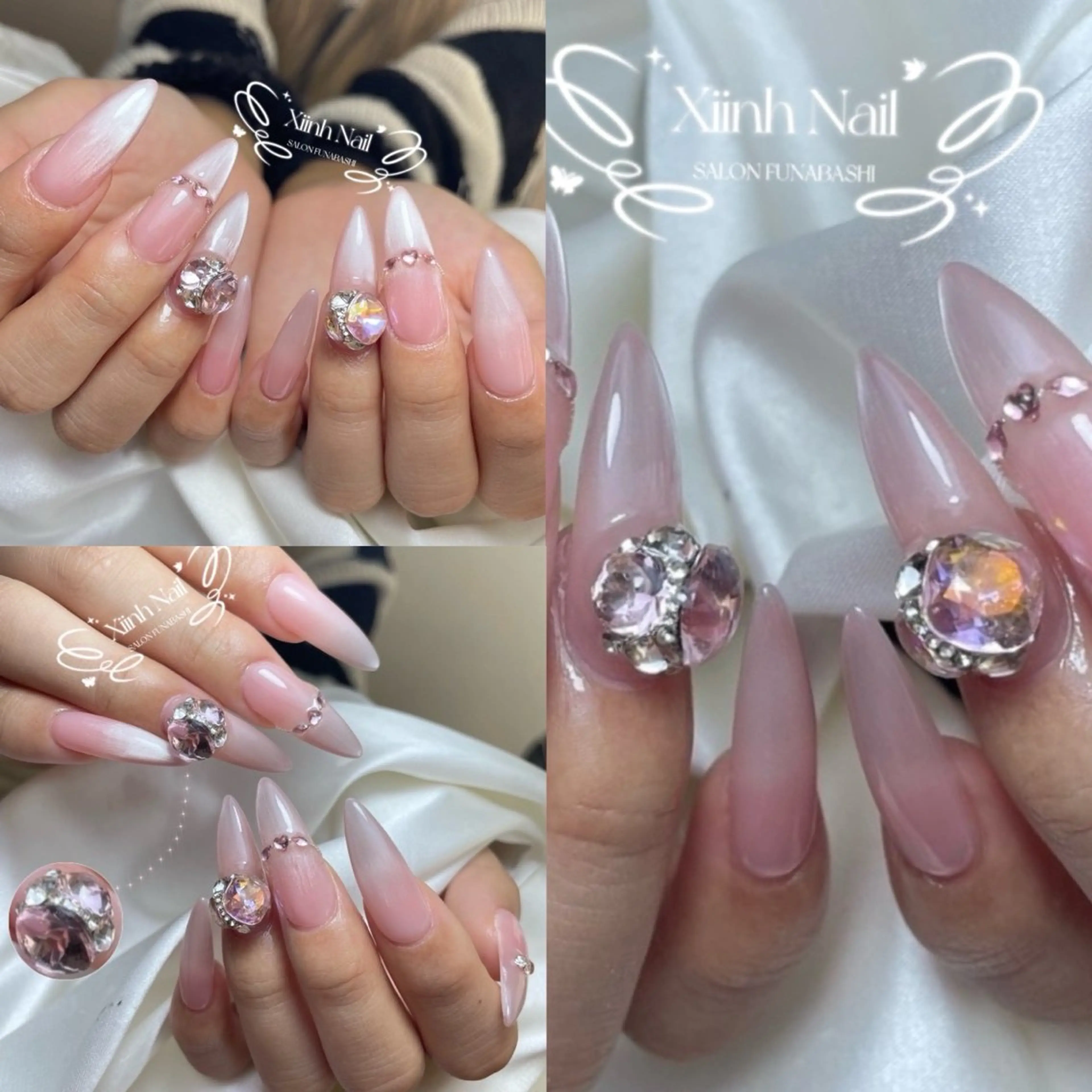 ネイル チークネイル 桜ネイル 長さ出し フットネイル ジェルネイル ハンドネイル XIINH NAIL SALONのネイルデザイン