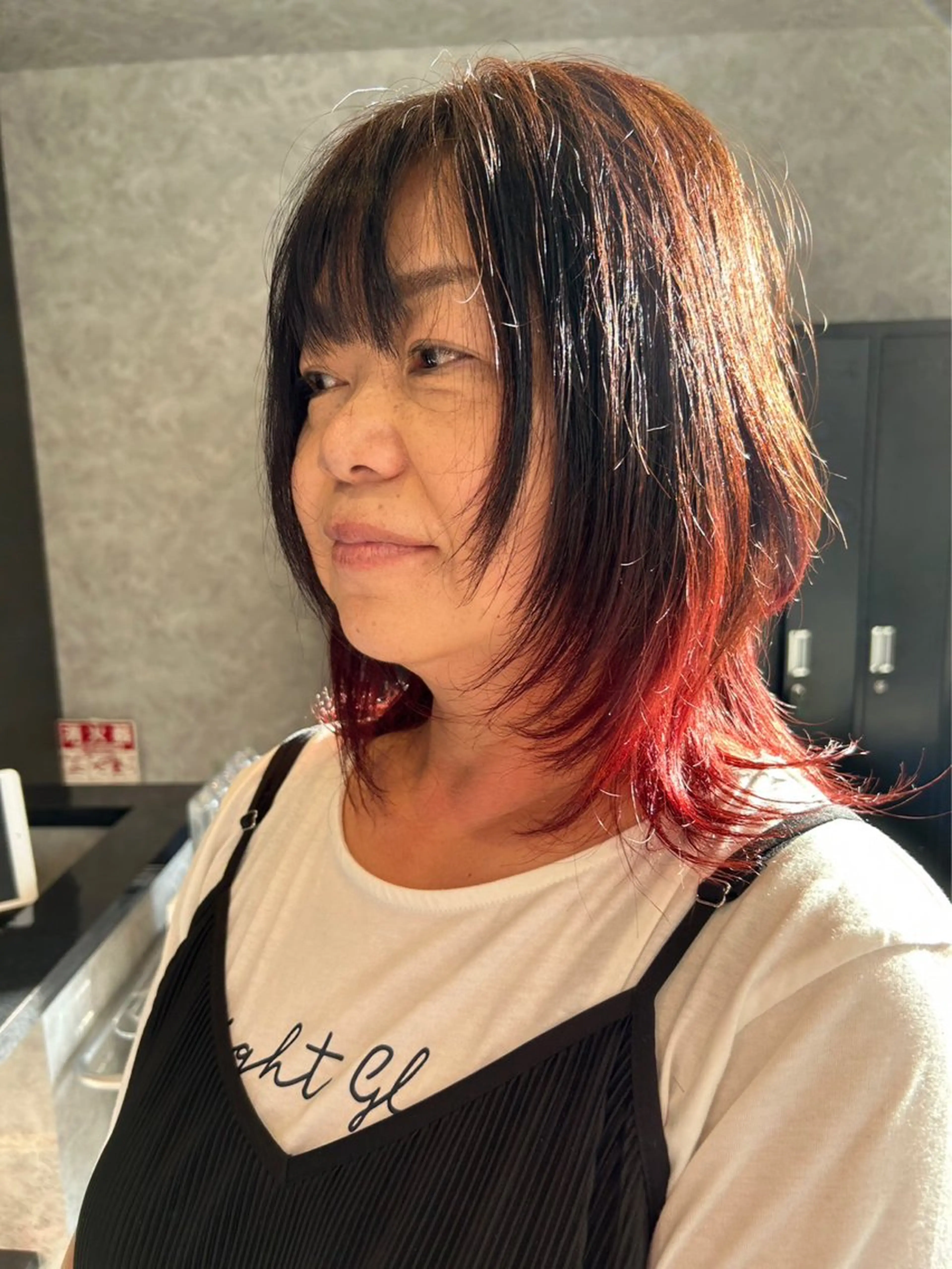 ミディアム ヘアカラー ハイトーン ／ レイヤー/吉田陸斗のヘアスタイル