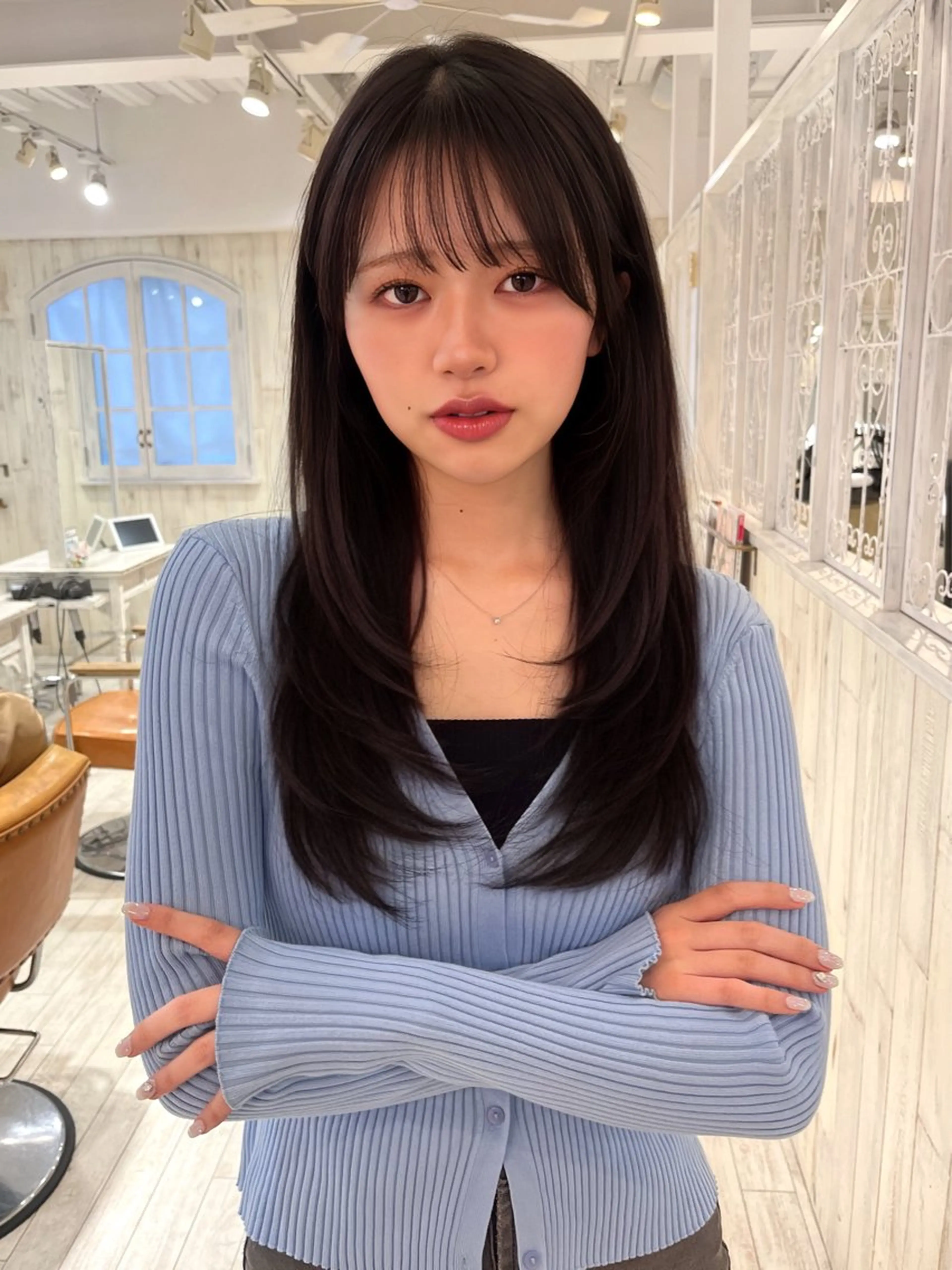 ロング カラー レイヤーカット カット ヘアカラー 【韓国ヘア×透明感 カラー】笹谷 莉未のヘアスタイル