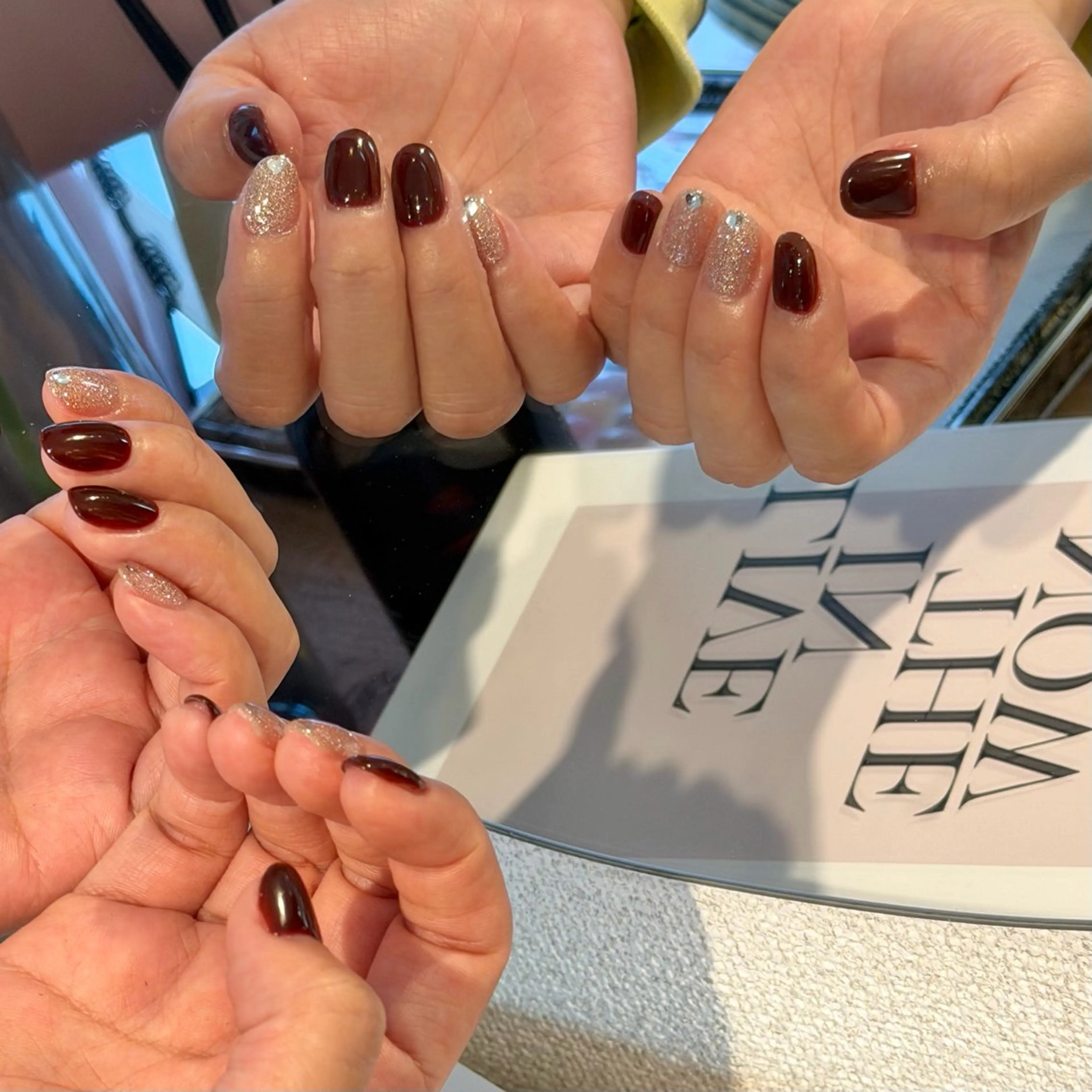 ネイル クリアネイル フラッシュネイル フラッシュマグ フレンチネイル マグネットネイル ハンドネイル Luana nailのネイルデザイン