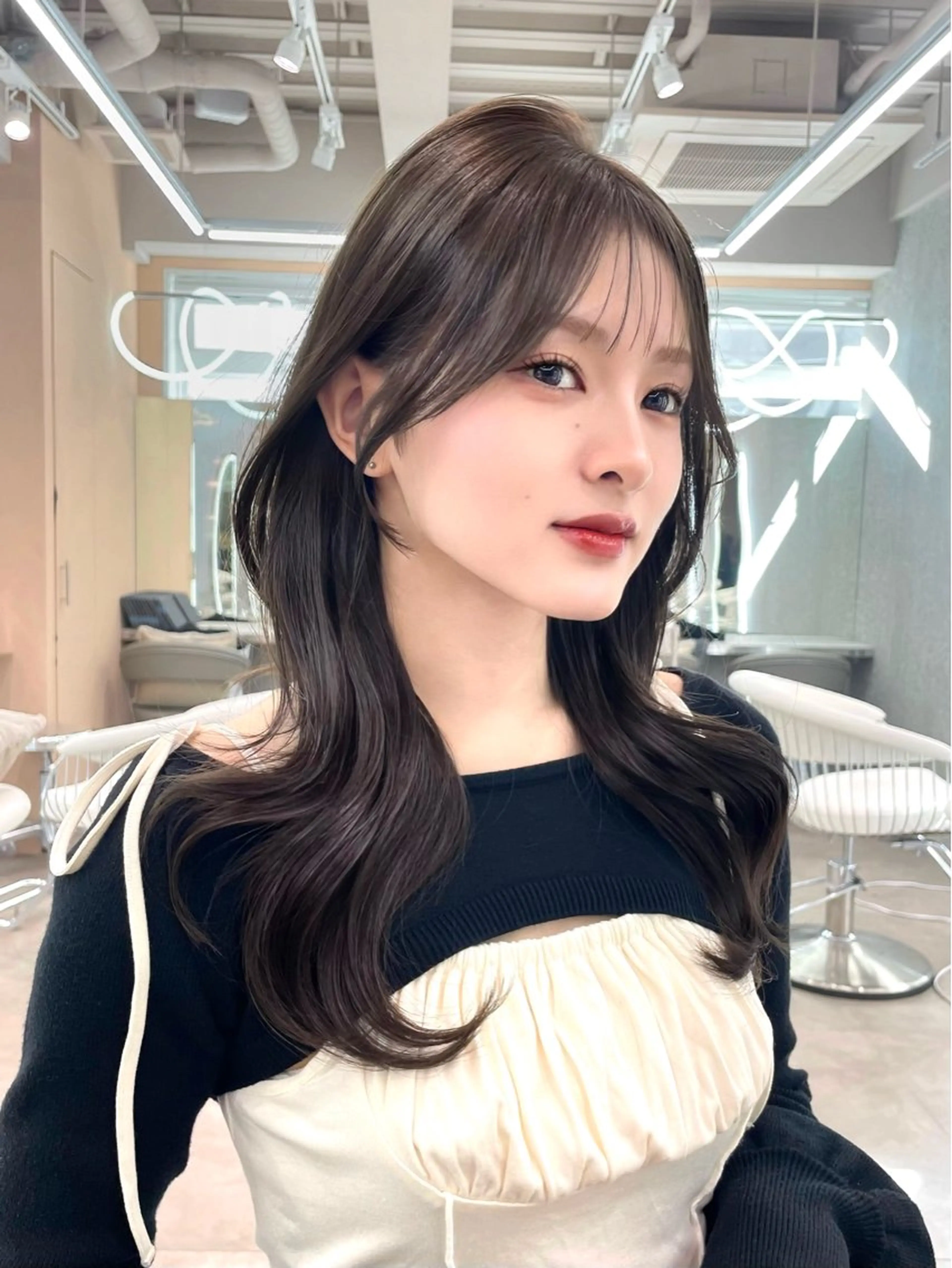 セミロング カラー 縮毛矯正ブリーチなし 🍒❤ゆうきのヘアスタイル