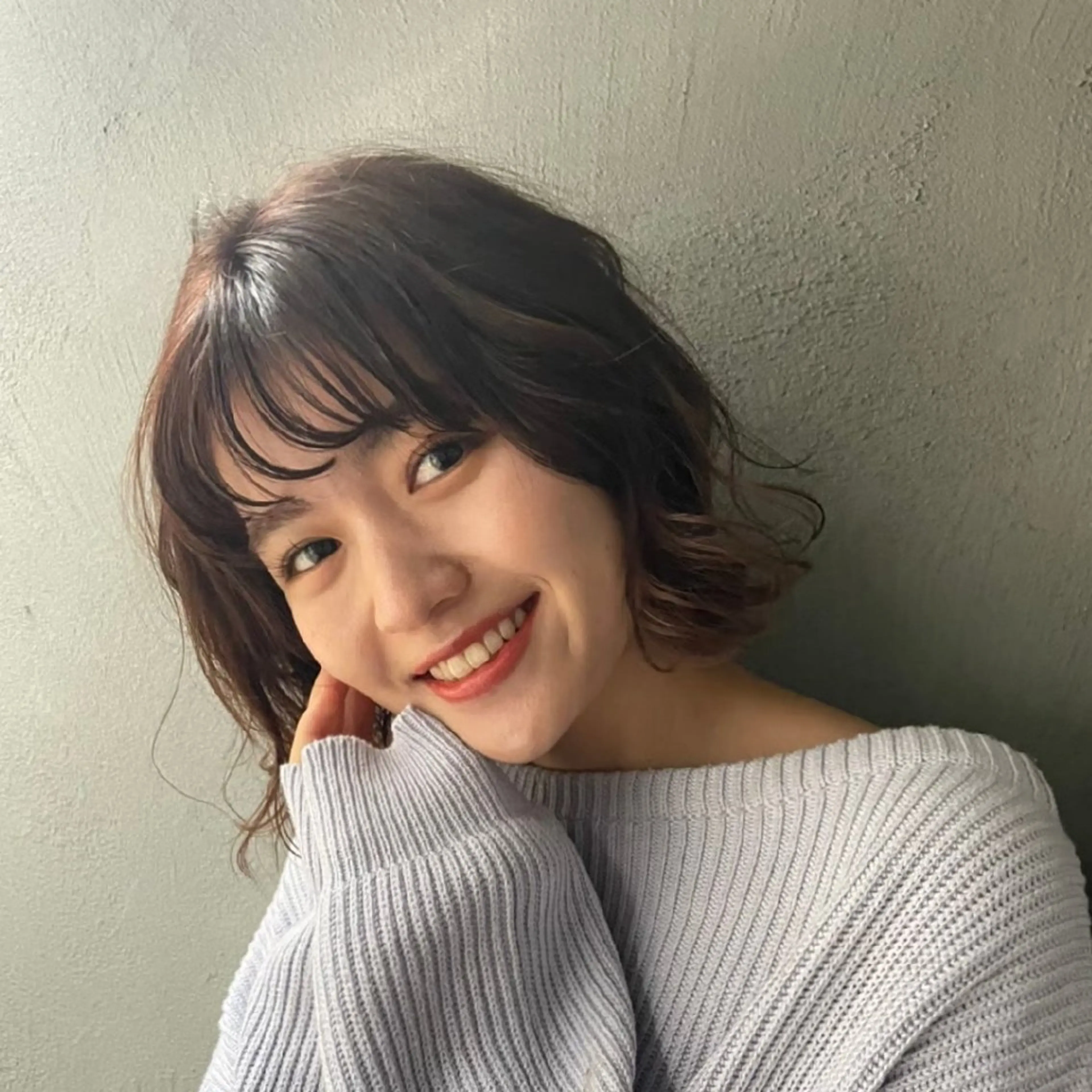パーマ ミディアム けんもつ すずかのヘアスタイル