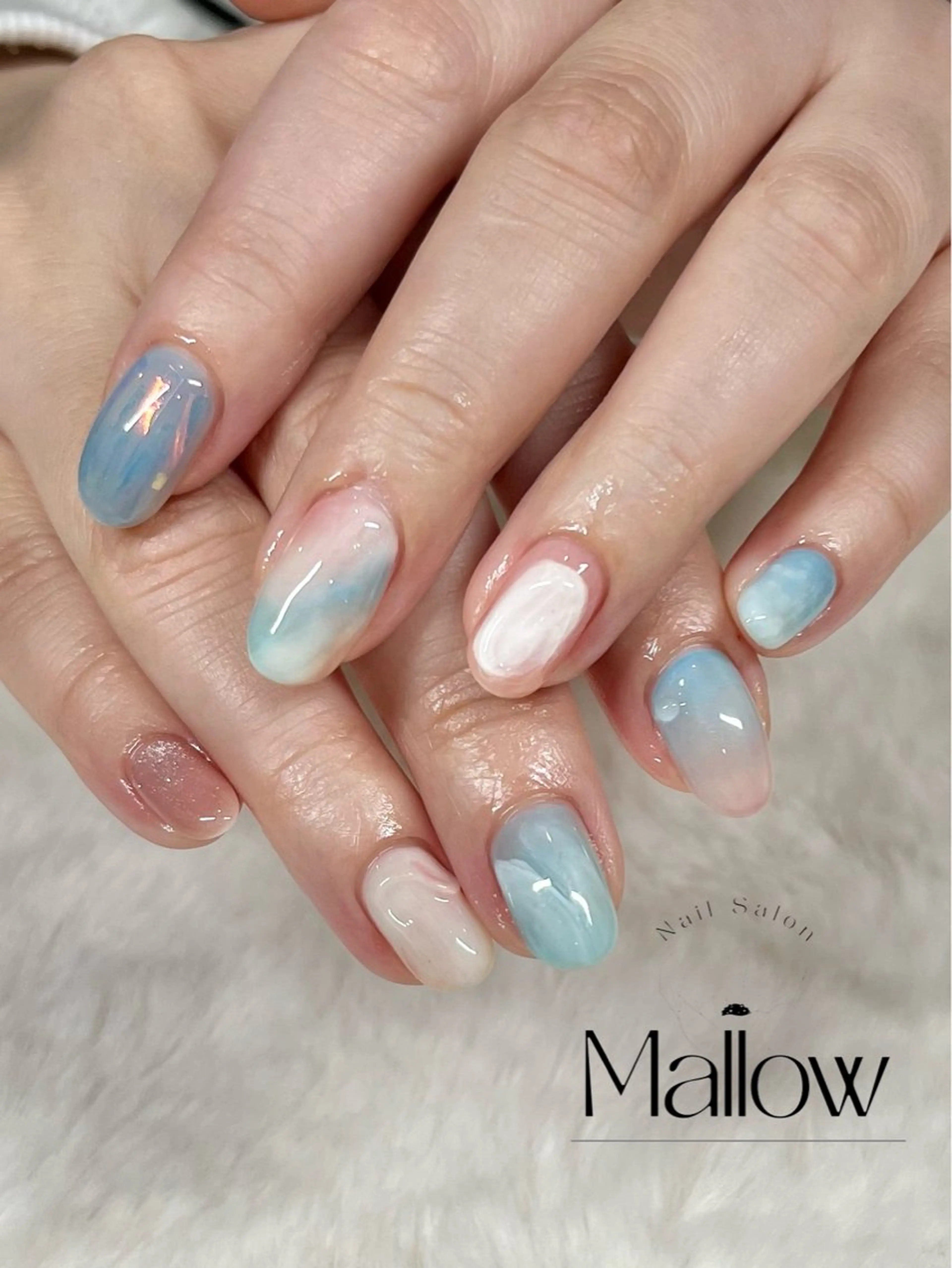 ネイル 持ち込み ニュアンスネイル ハンドネイル Mallow nailのネイルデザイン