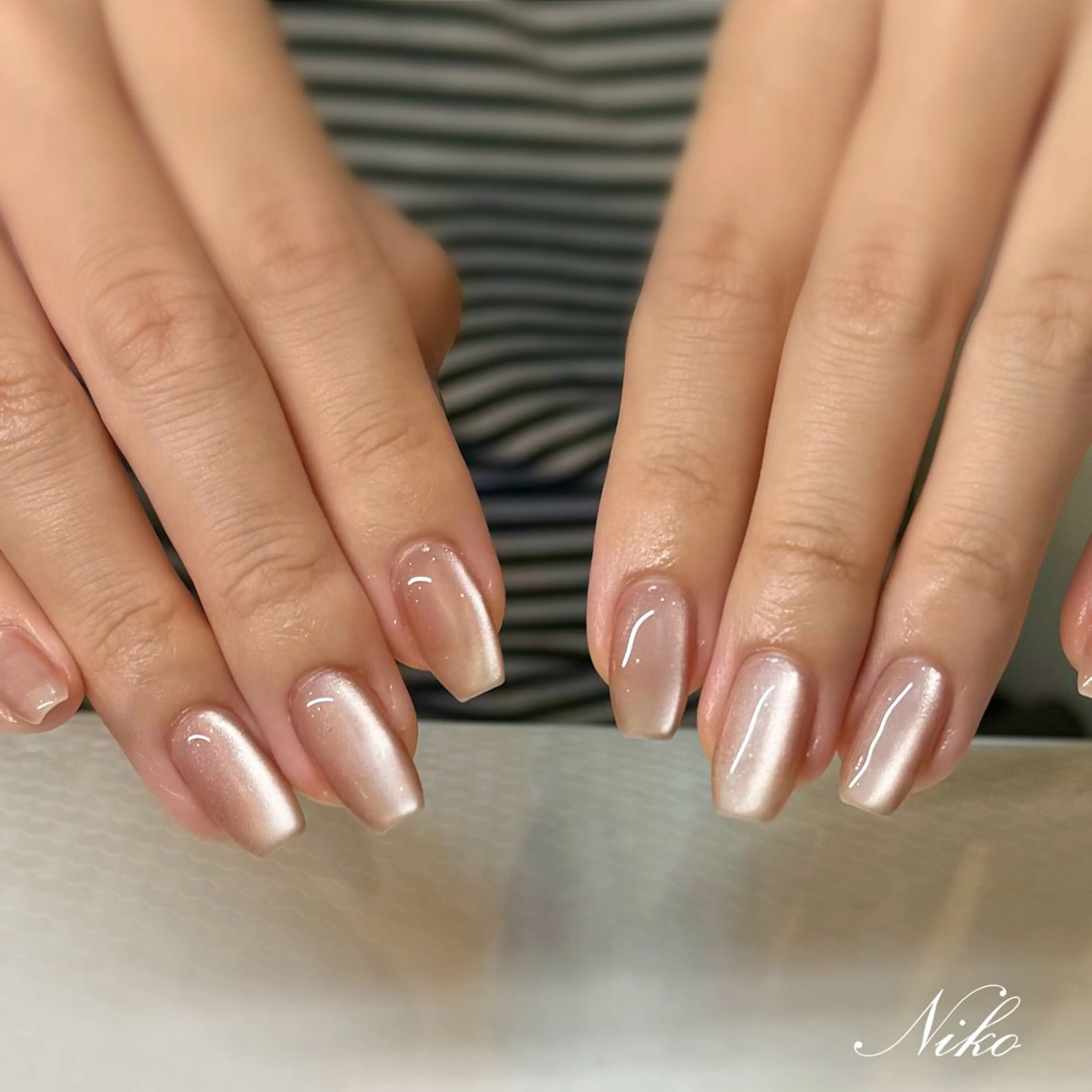 ネイル チークネイル 長さ出し フラッシュネイル フットネイル フレンチネイル Niko nailサロンのネイルデザイン