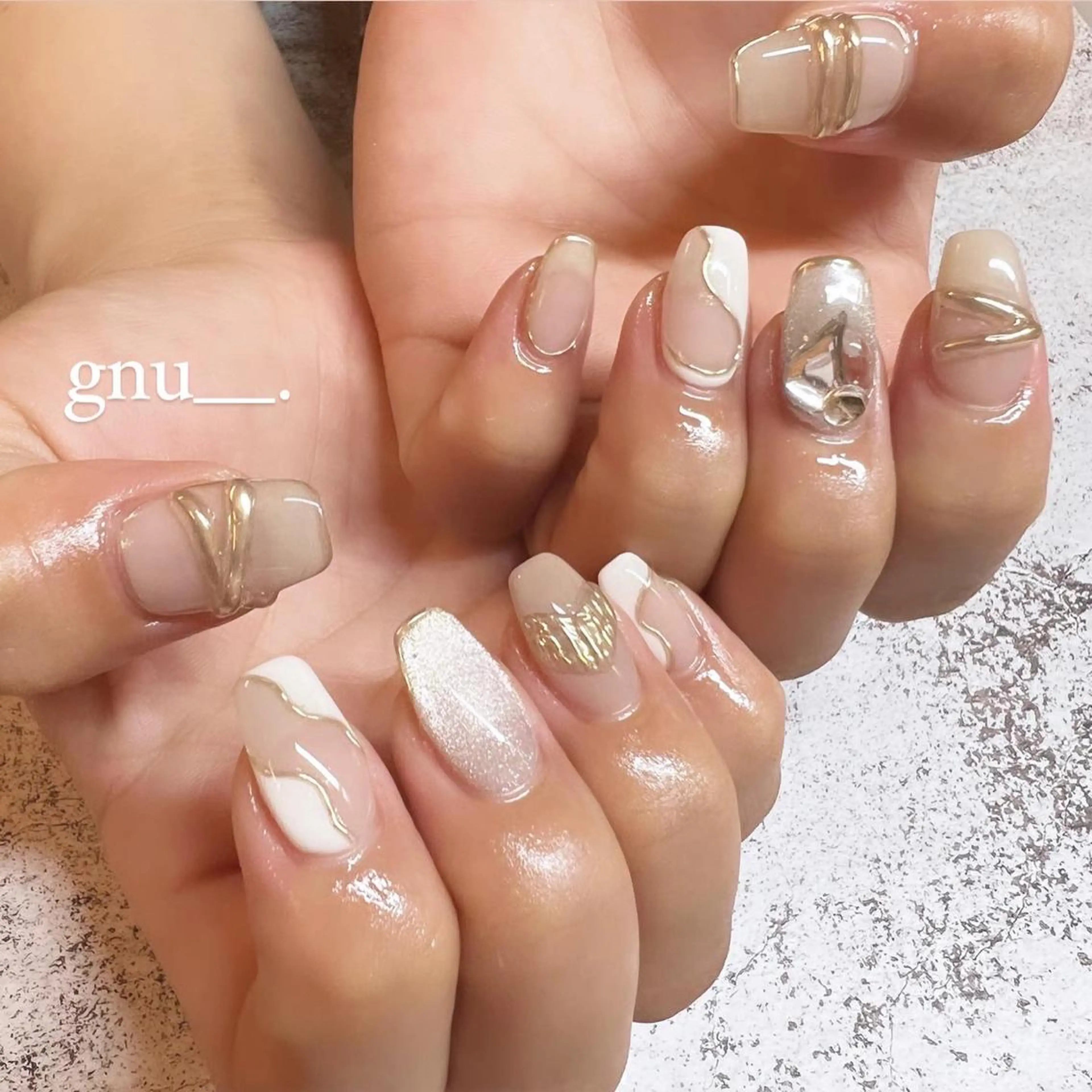 ネイル マグネットネイル ハンドネイル gnu__. nailのネイルデザイン
