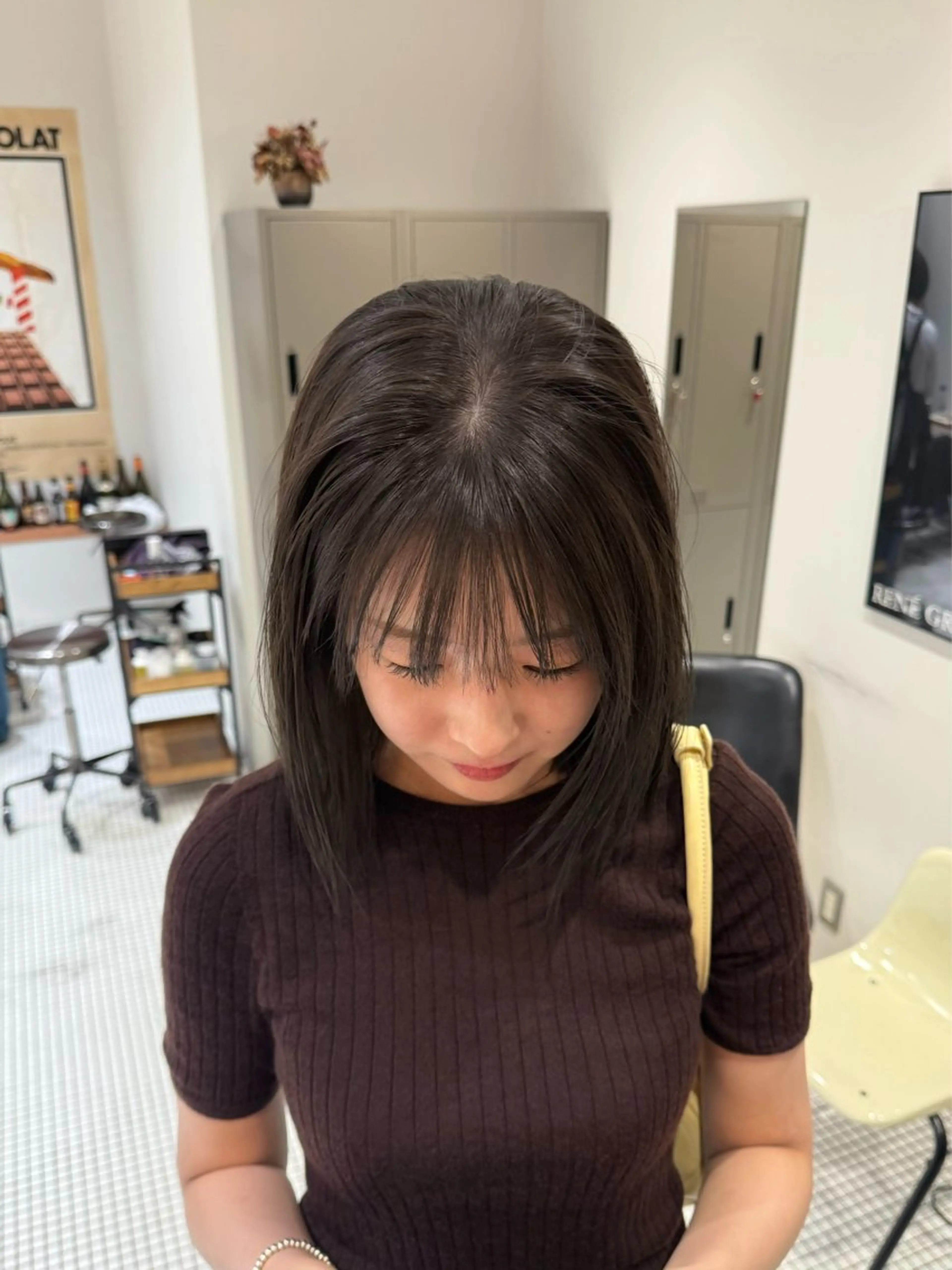 ミディアム カラー 透明感カラー グレージュ カット ヘアカラー トリートメント コノカ/暖色カラー/ 透明感カラーのヘアスタイル