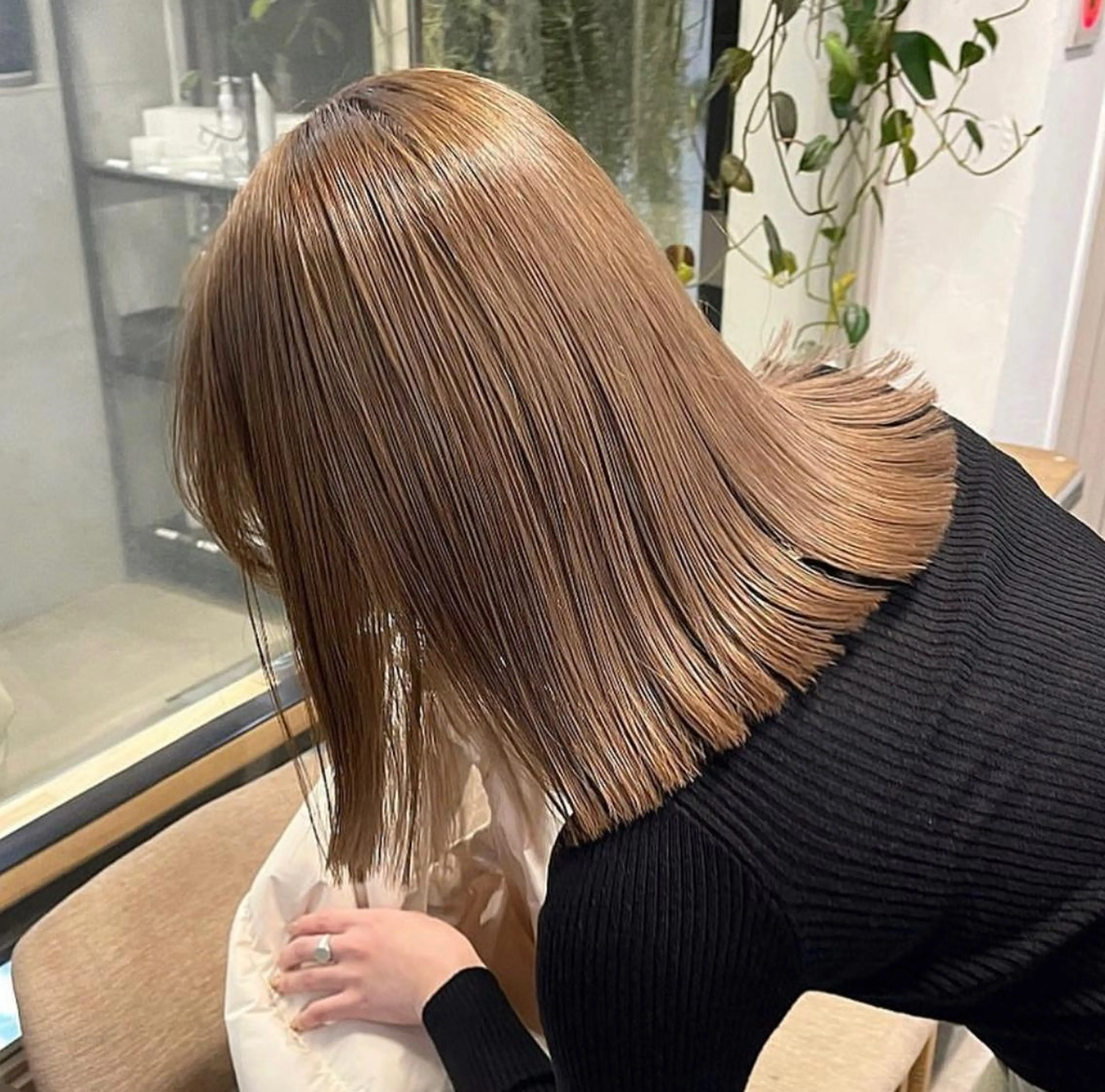 ミディアム ヘアカラー トリートメント オリーブ/縮毛♡ Natsuno🩰のヘアスタイル